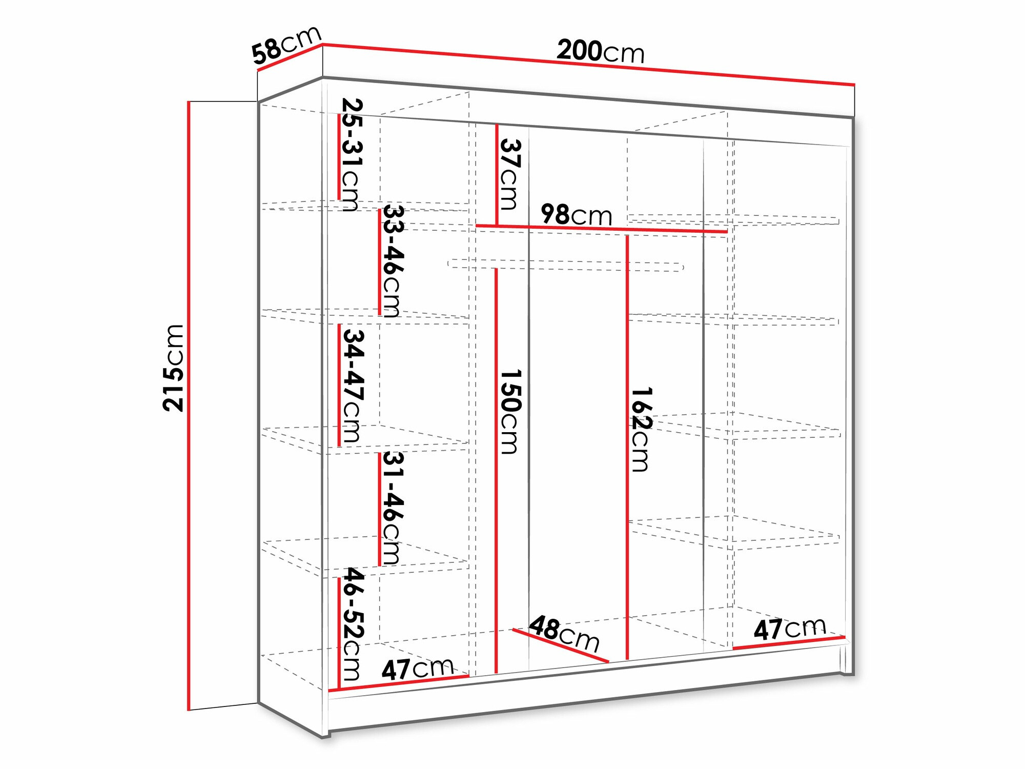 Armoire Closico Durion III (Noir)