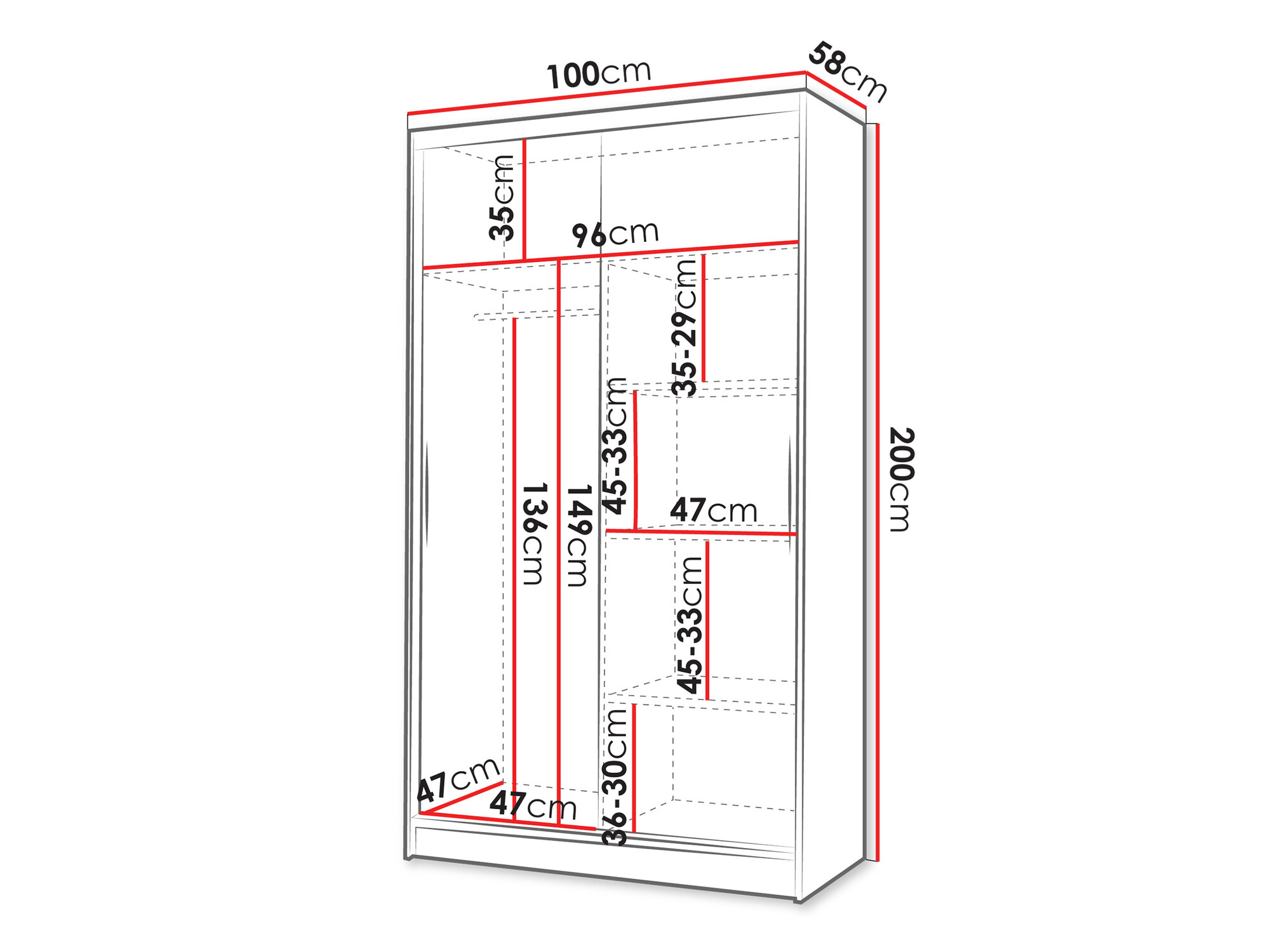 Armoire Closico Structor I (Blanc + Chêne Artisan)