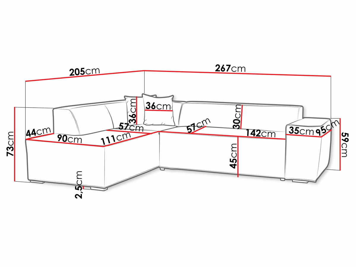 Canapé d'angle Comfivo 289 (Horton 204.3)