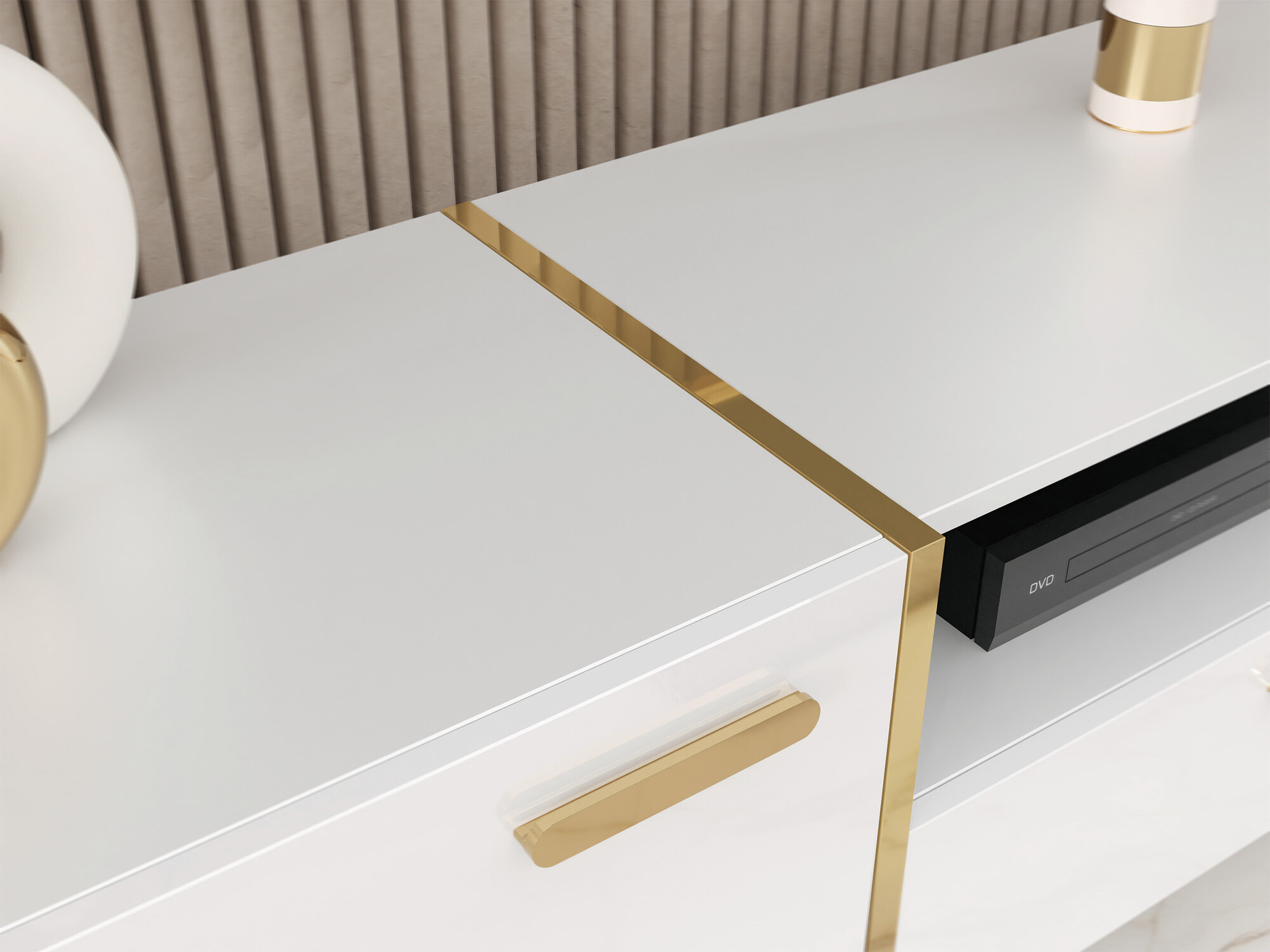 Ensemble de salon Comfivo Capella (Blanc + Blanc brillant)