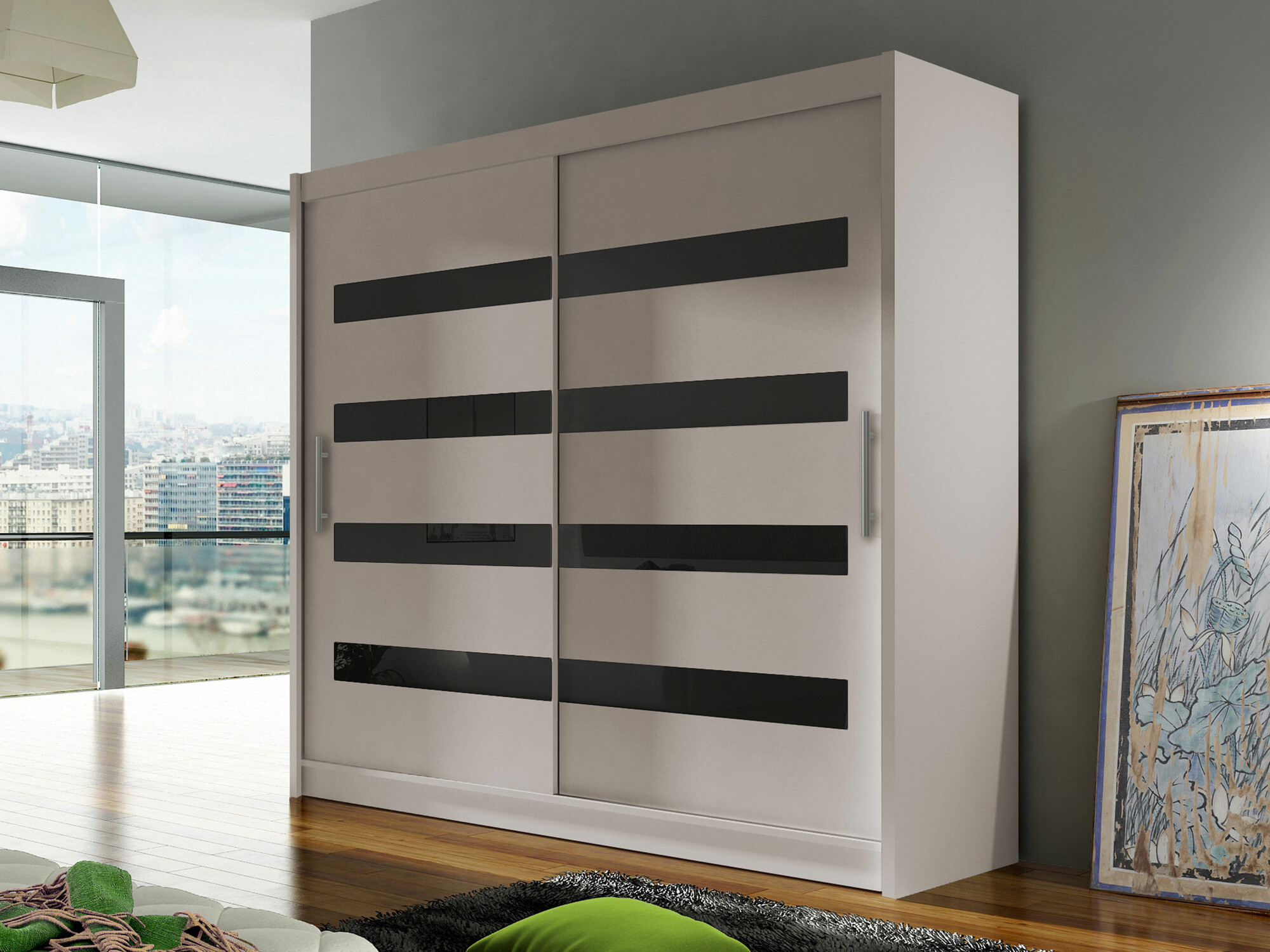 Armoire Closico Pallor XI (Cachemire + Noir)