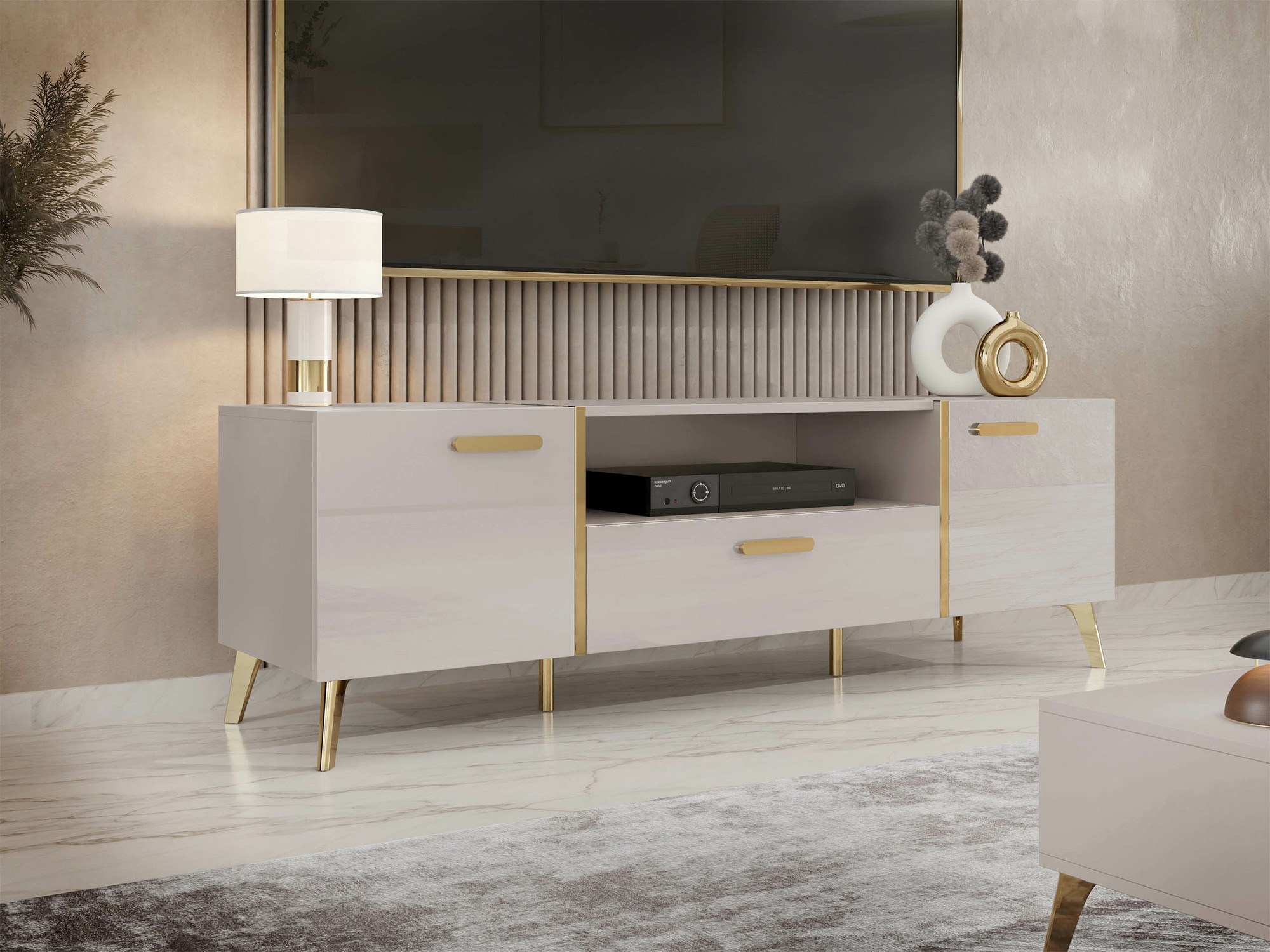 Meuble TV Comfivo Capella (Cachemire + Cachemire Brillant)