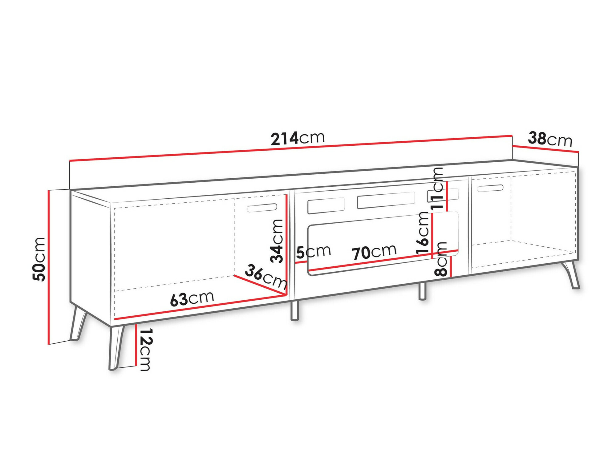 Meuble TV Comfivo Capella III (Cachemire + Cachemire Brillant)