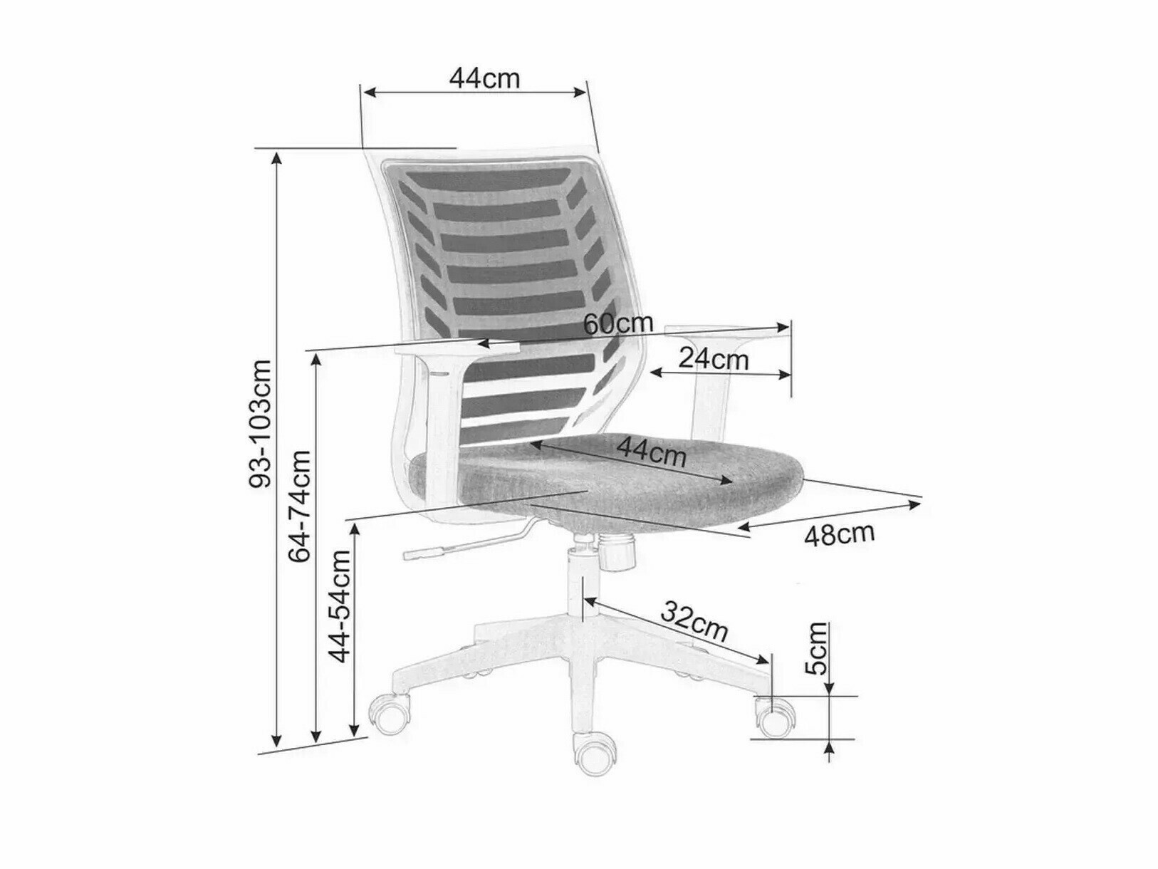 Chaise de bureau Detroit 694 (Gris + Rose)