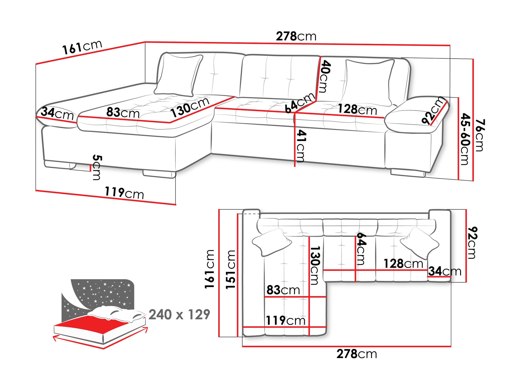 Canapé d'angle Comfivo Sanitas I (Wave 05)