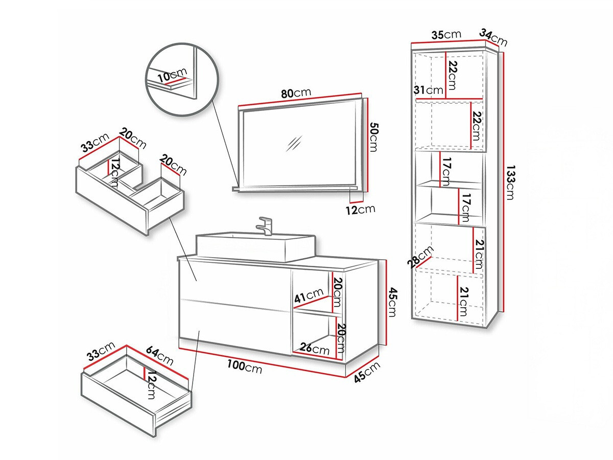 Ensemble de salle de bain Nauta I (Noyer)