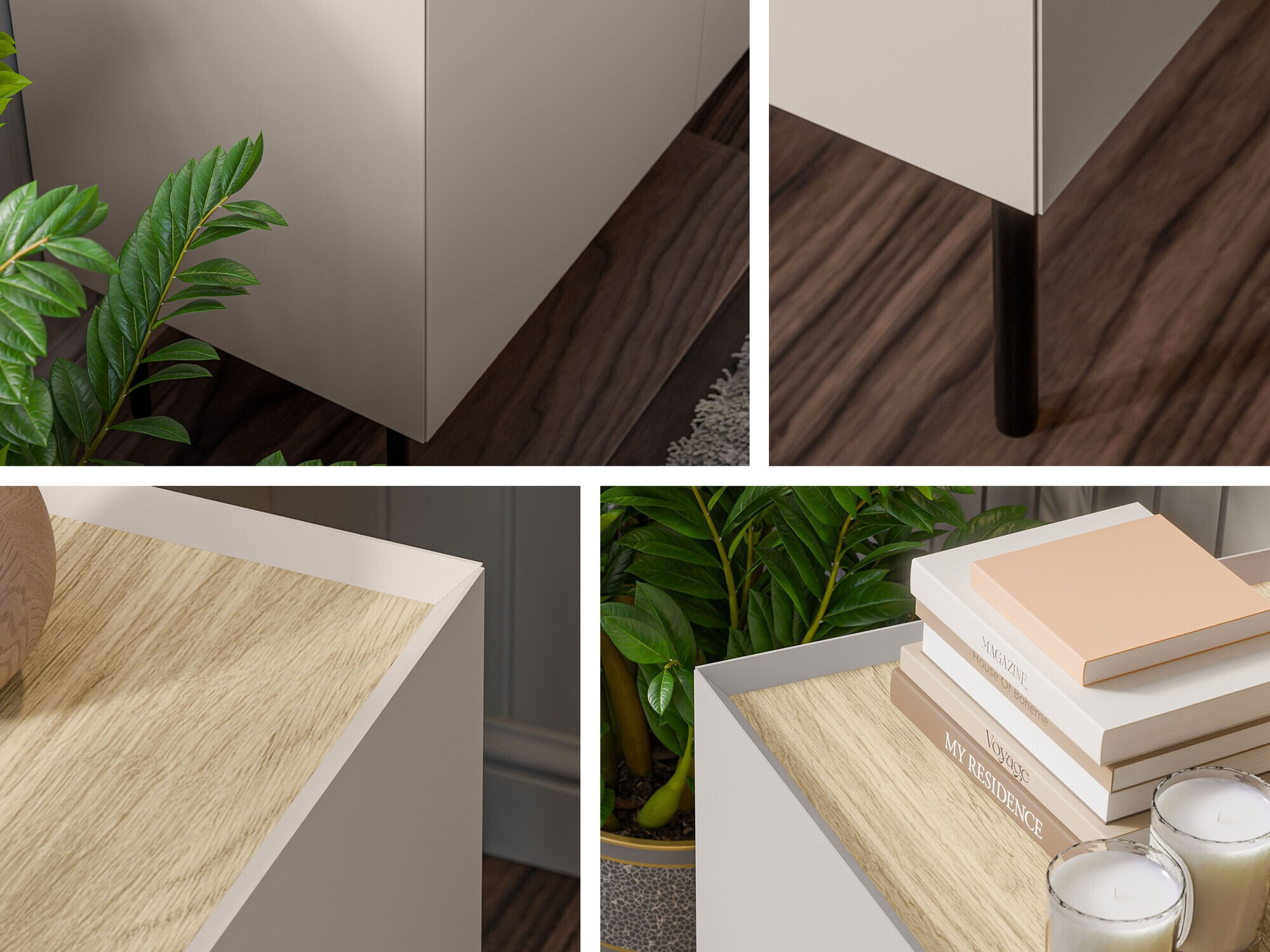 Meuble TV Melbela 106 (Cachemire + Chêne)