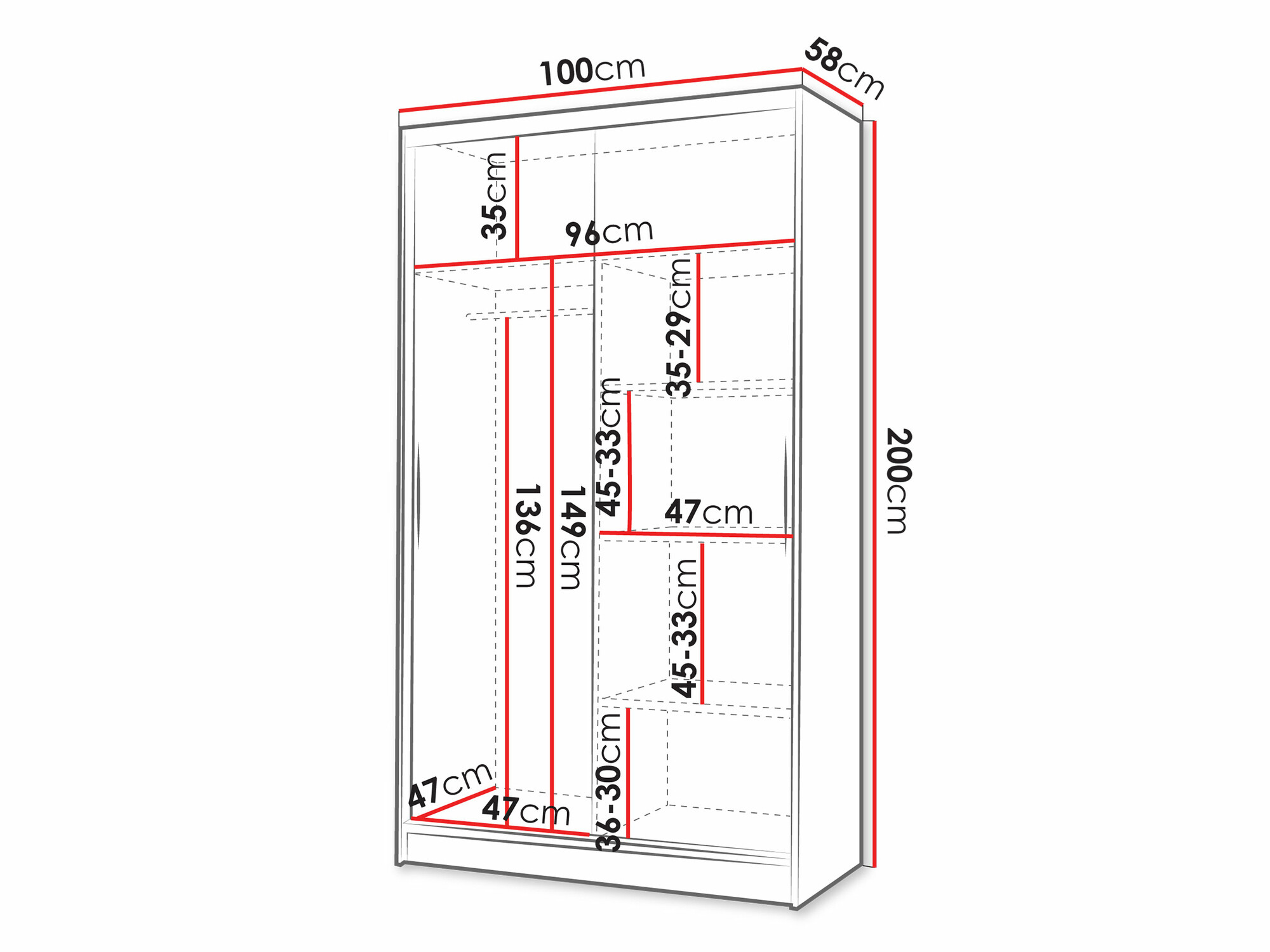 Armoire Closico Fractor III (Blanc)