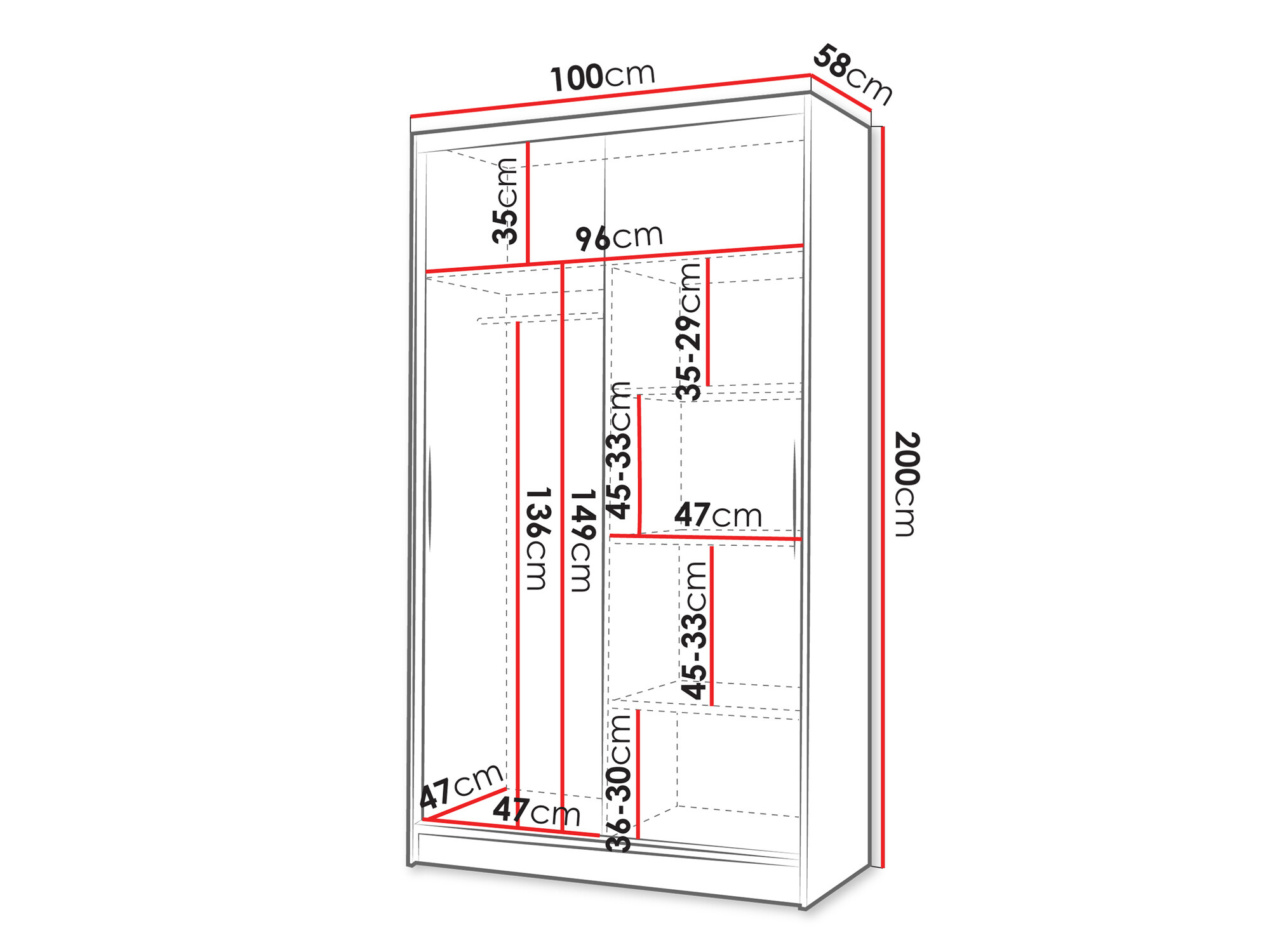 Armoire Closico Fractor IV (Blanc + Chêne Artisan)