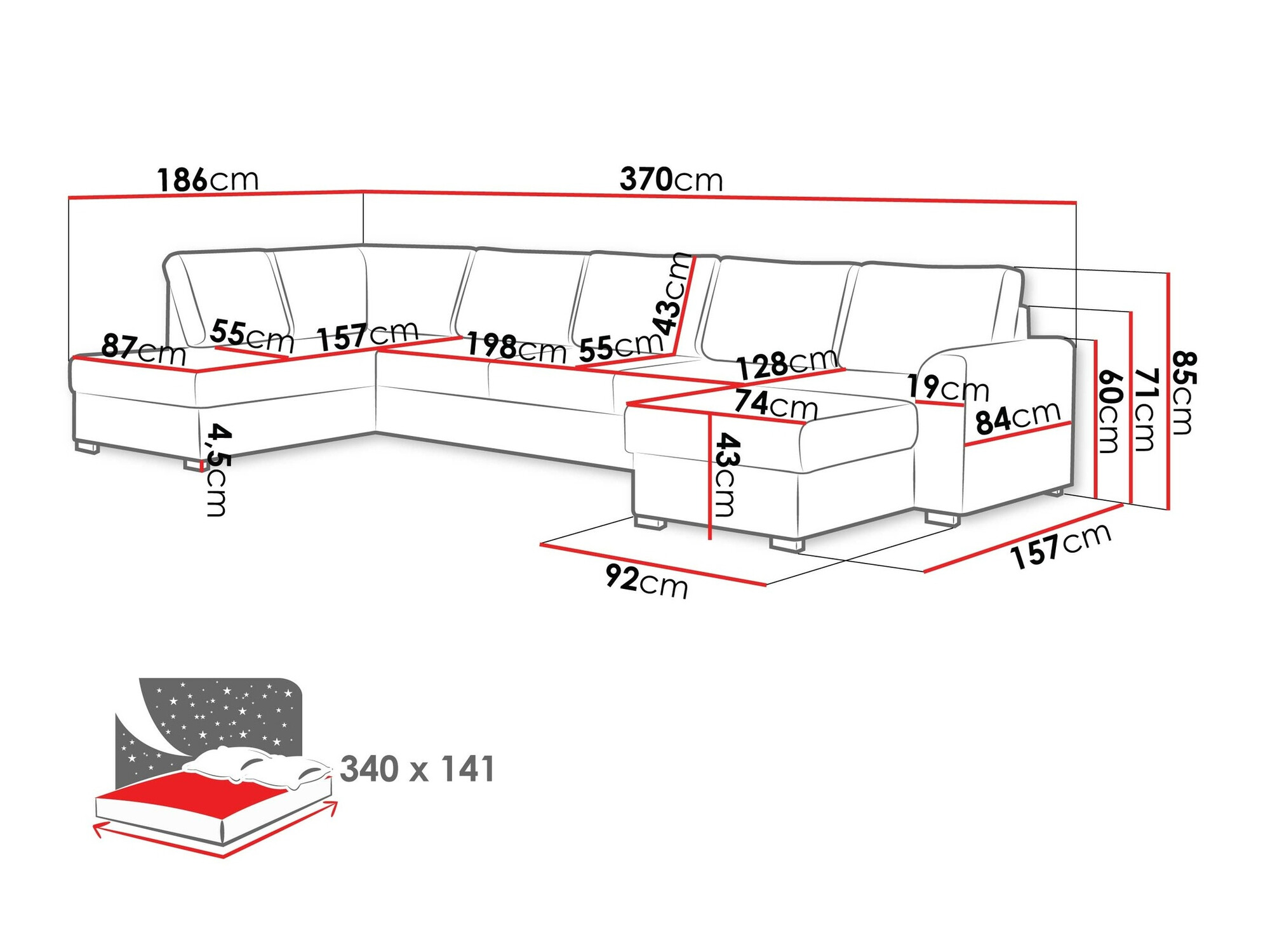 Canapé d'angle Comfivo 191 (Wave 09)