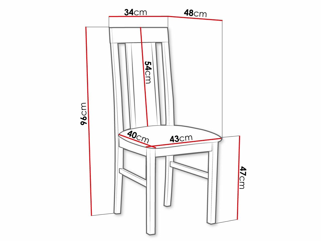 Chaise Victorville 165 (Noix)