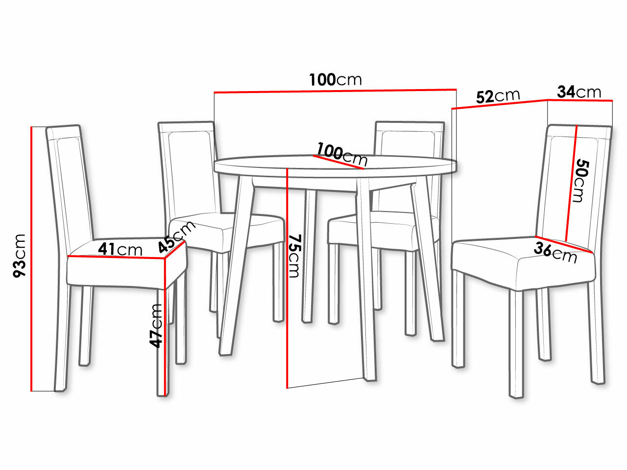 Salle à manger complète Victorville 256 (Grandson chêne + Noir)