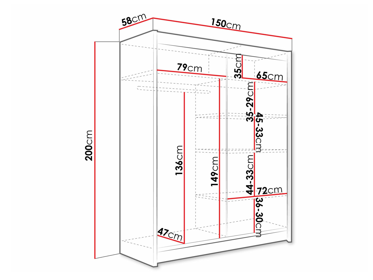 Armoire Closico 135 (Blanc)