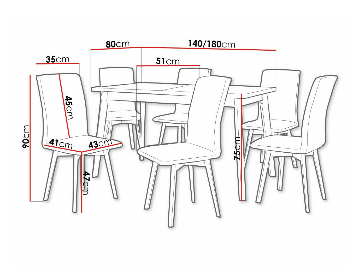 Salle à manger complète Victorville 323 (Soro 28)