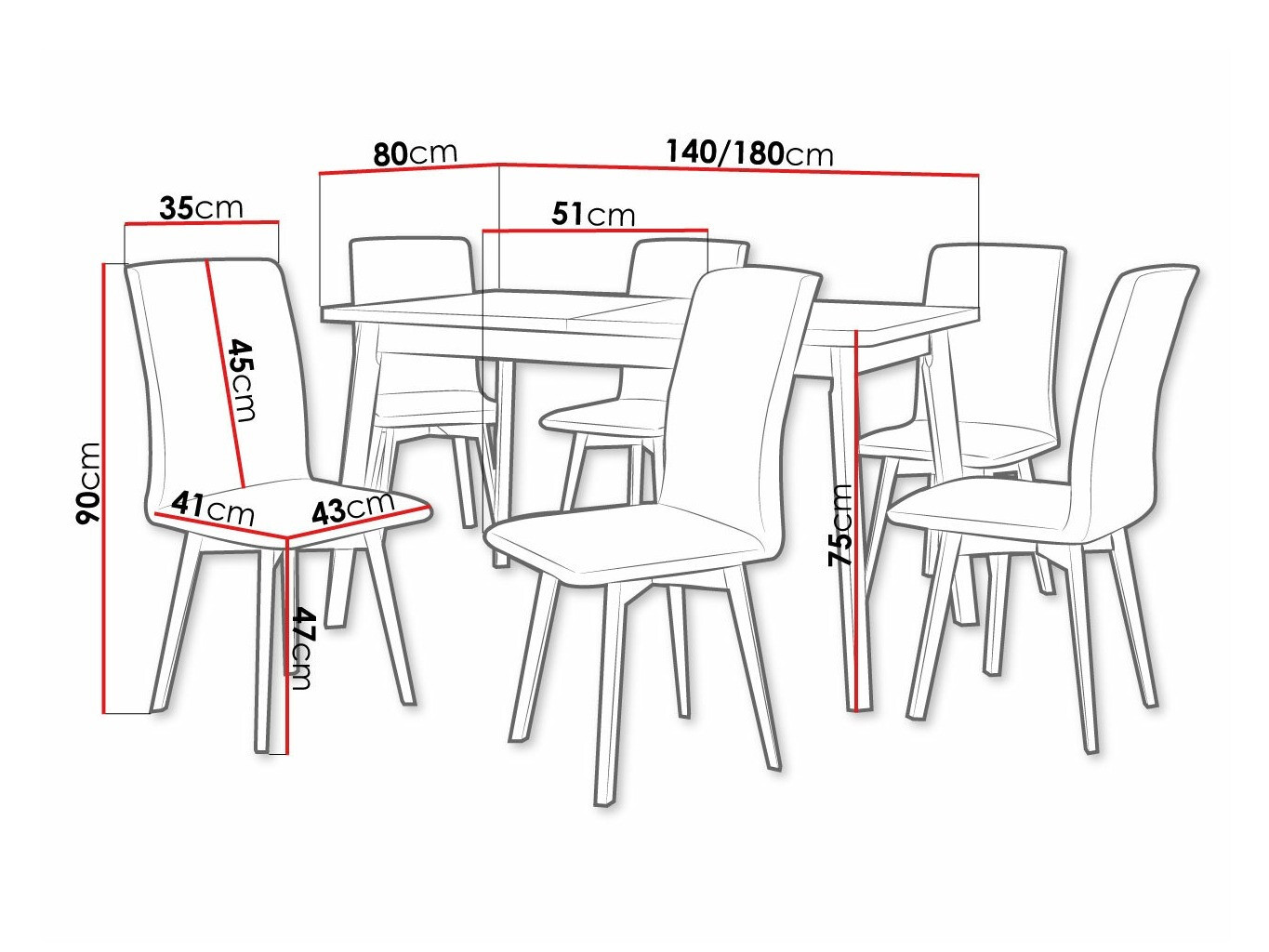 Salle à manger complète Victorville 324 (Soro 28)