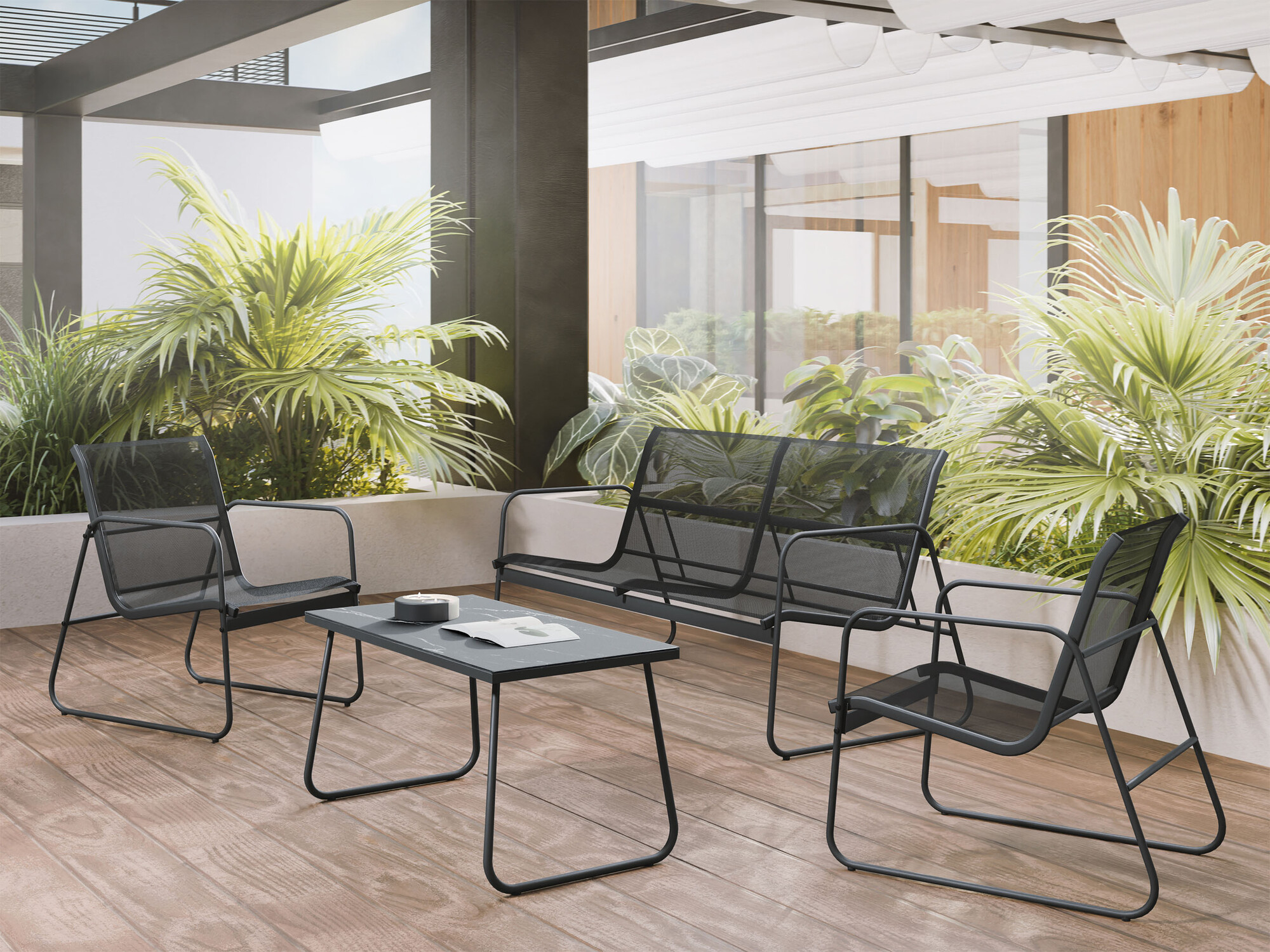 Ensemble de mobilier de jardin Epulitas (Anthracite)