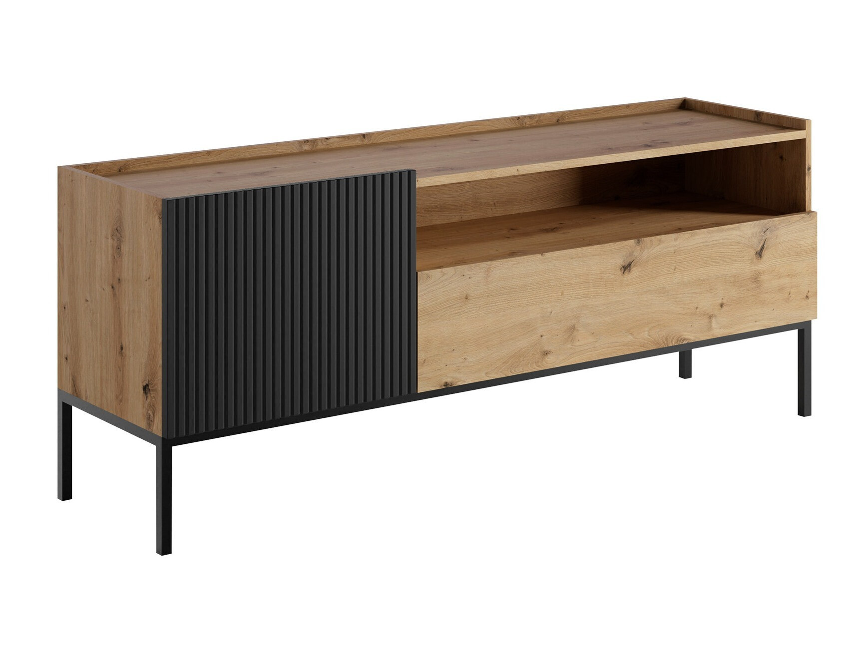 Meuble TV Lunole 108 (Chêne Artisan + Noir)