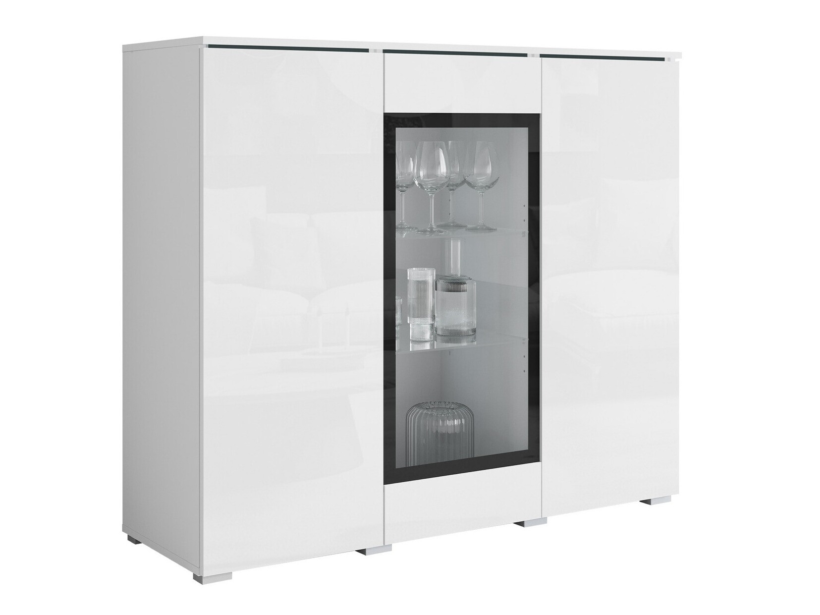 Buffet Mirfivo 103 (Blanc + Blanc brillant)
