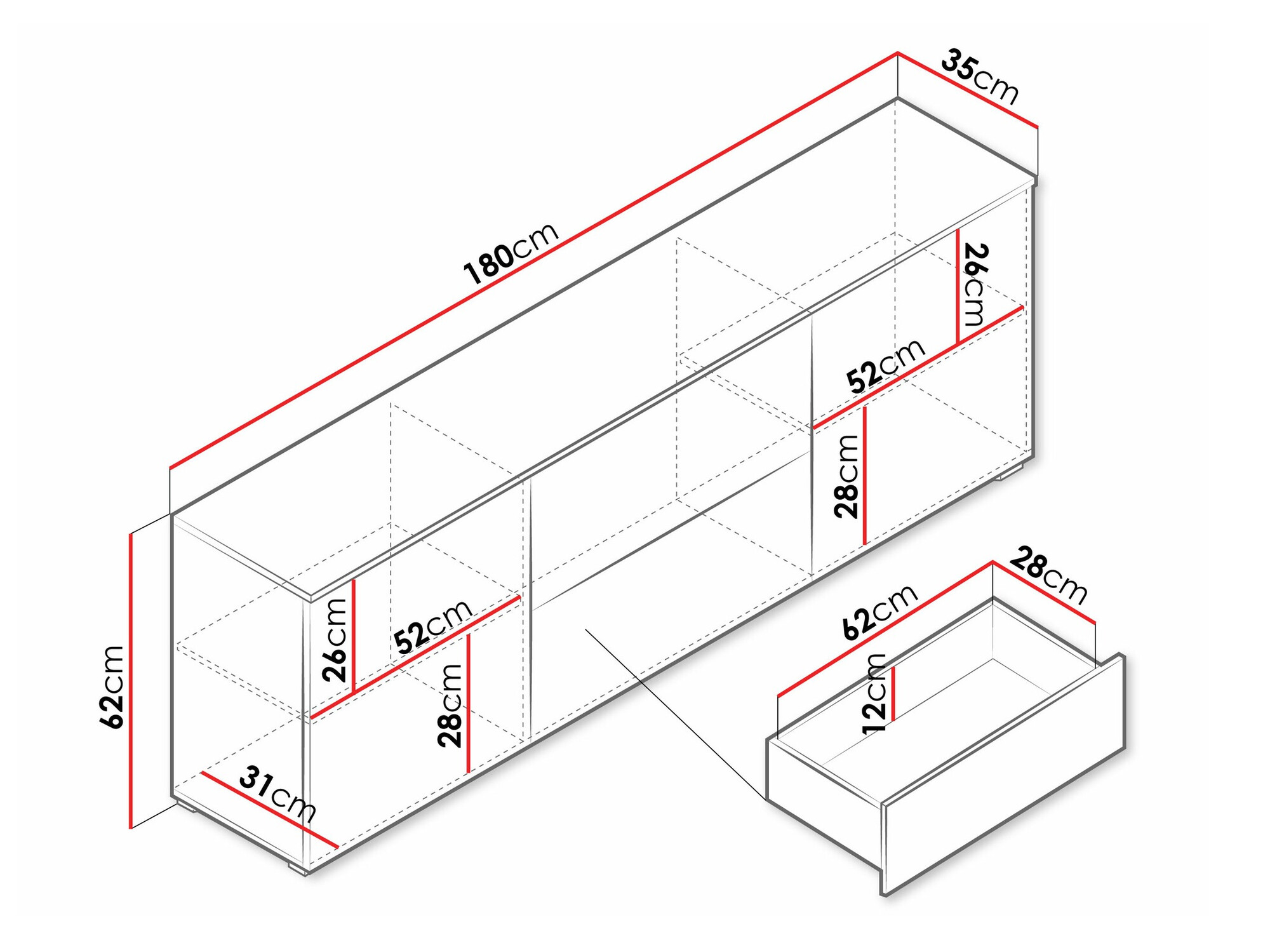 Meuble TV Sarasota 190 (Chêne wotan)