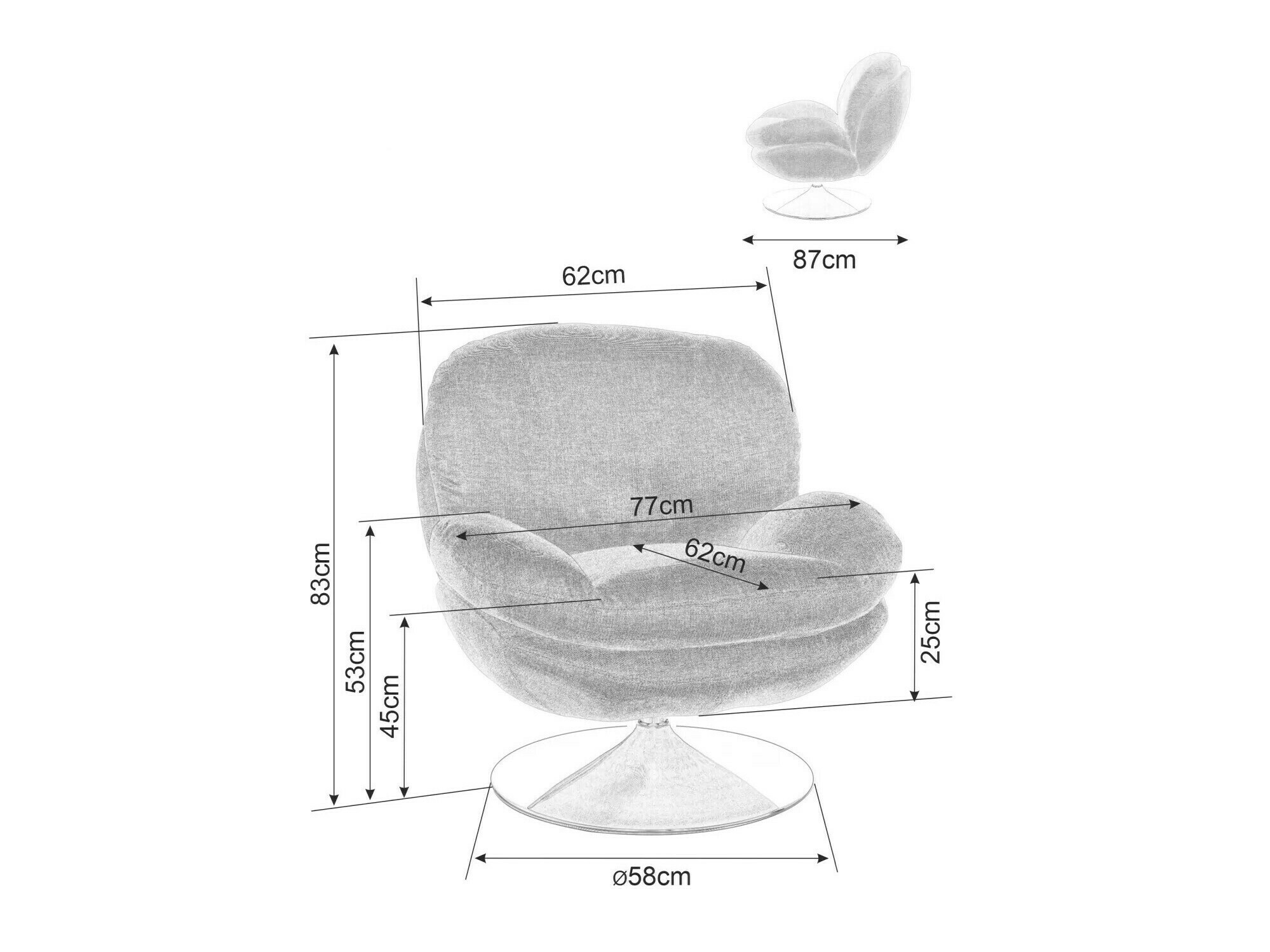 Fauteuil Detroit 700 (Gris foncé)