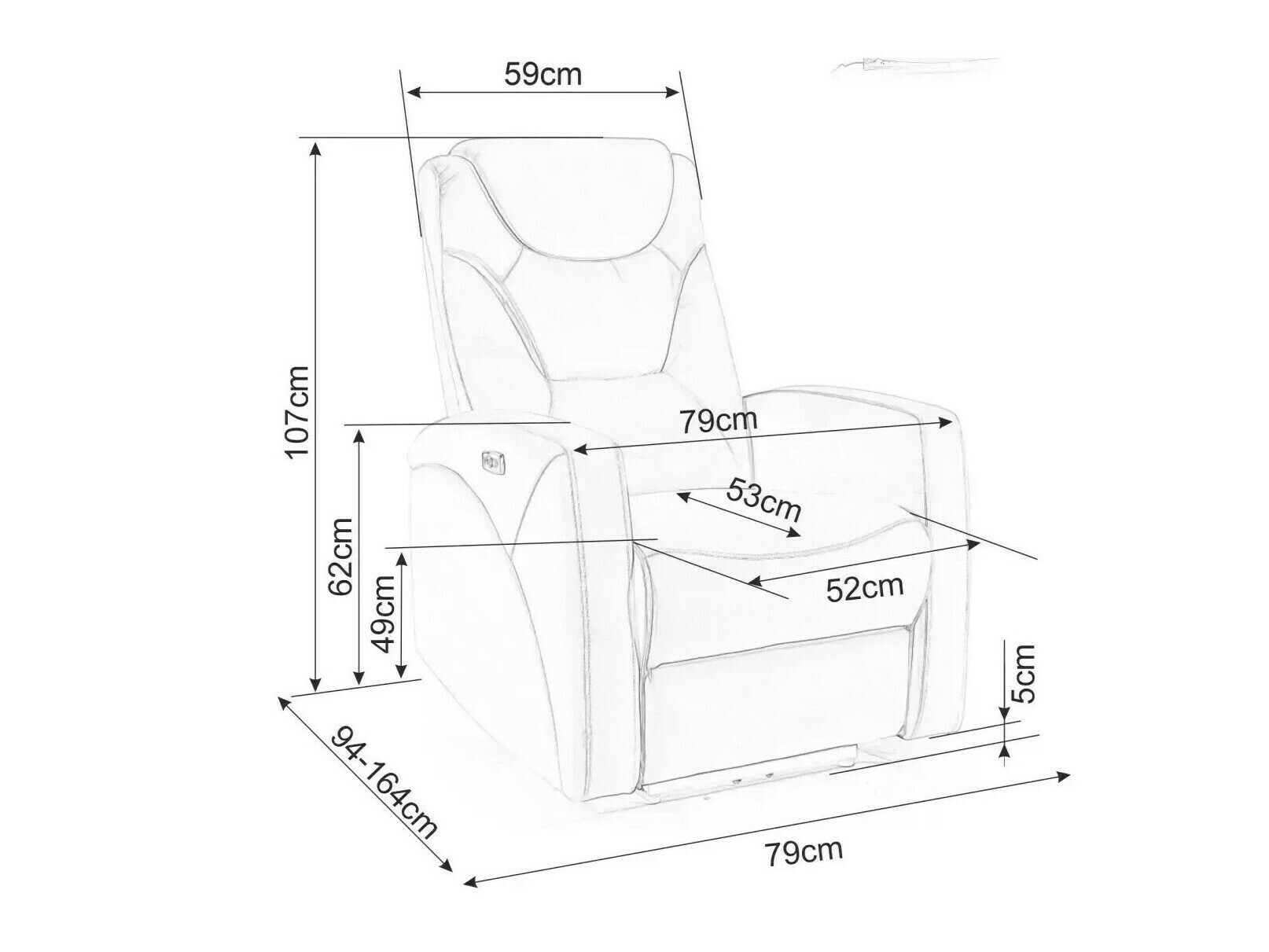 Fauteuil inclinable Detroit 167 (Beige)