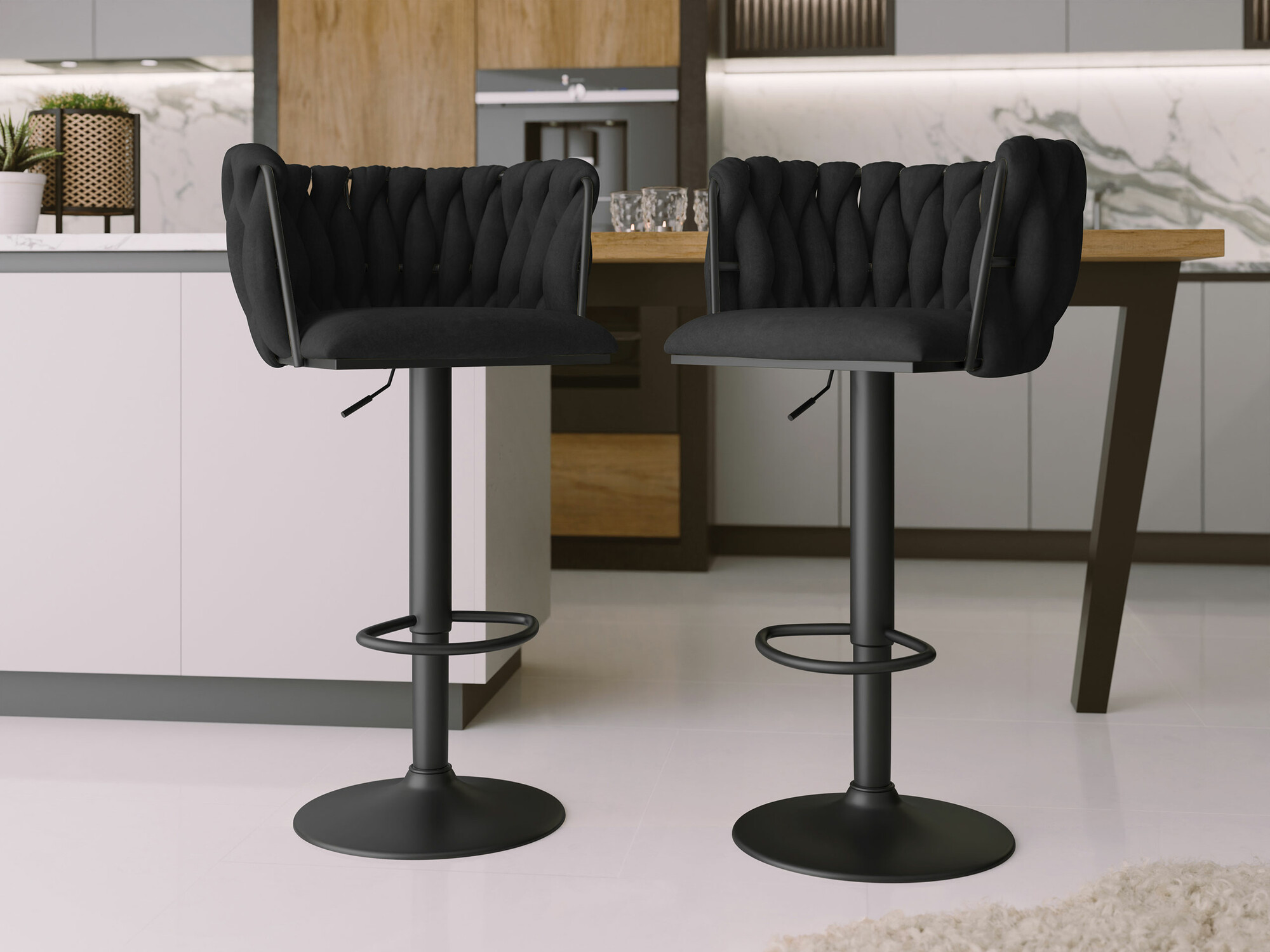 Chaise de bar Comfivo Hilaritas IV (Noir)