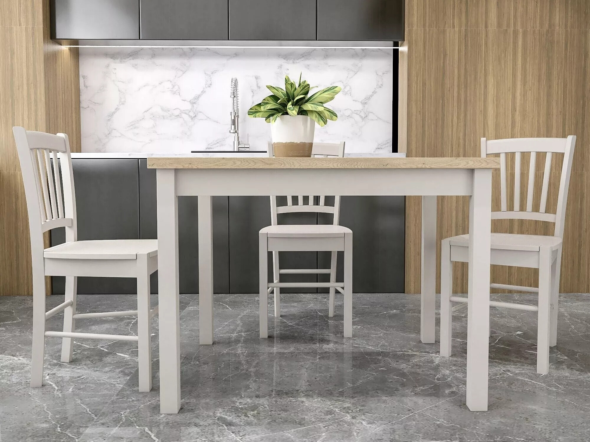 Table Detroit 345 (Chêne + Cachemire)