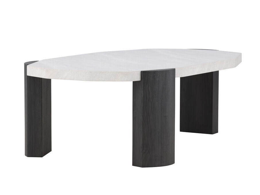 Table basse Dallas 4792 (Noir + Marbre blanc)