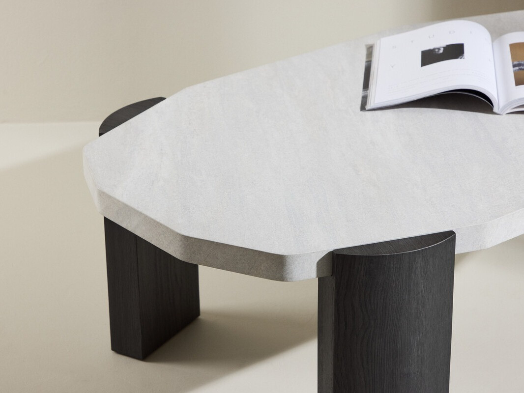 Table basse Dallas 4792 (Noir + Marbre blanc)