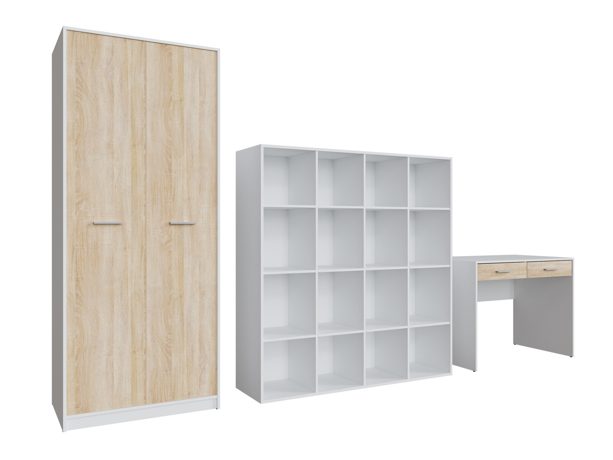 Ensemble de bureau à domicile Novsore 166 (Blanc + Sonoma chêne)