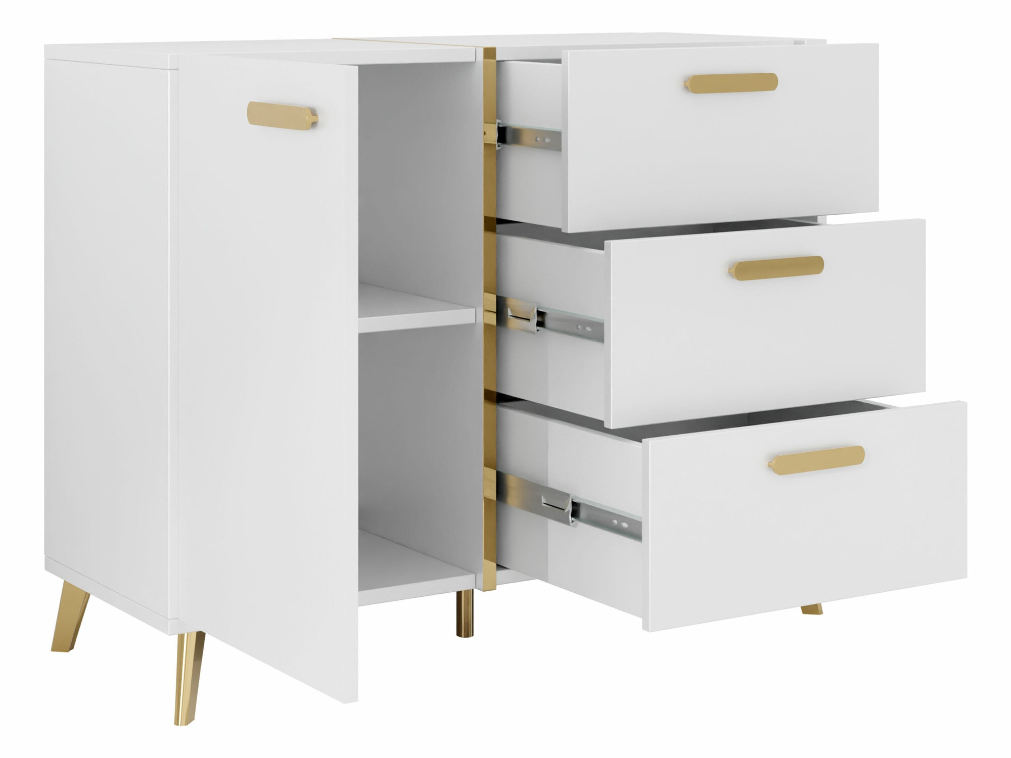 Commode Comfivo Teslomo 108 (Blanc + Blanc brillant)