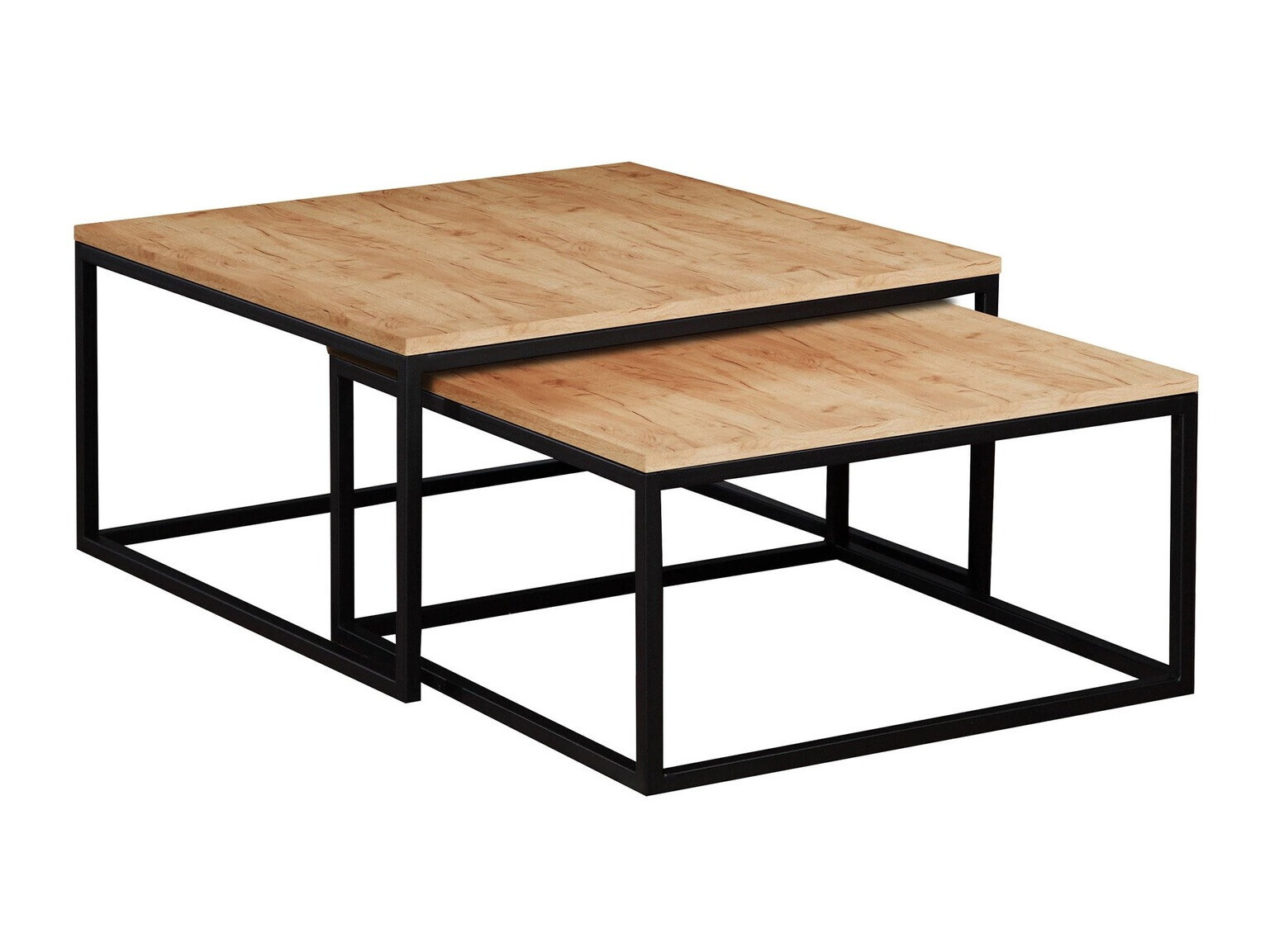 Ensemble tables basses Oswego 101 (Craft chêne + Noir)