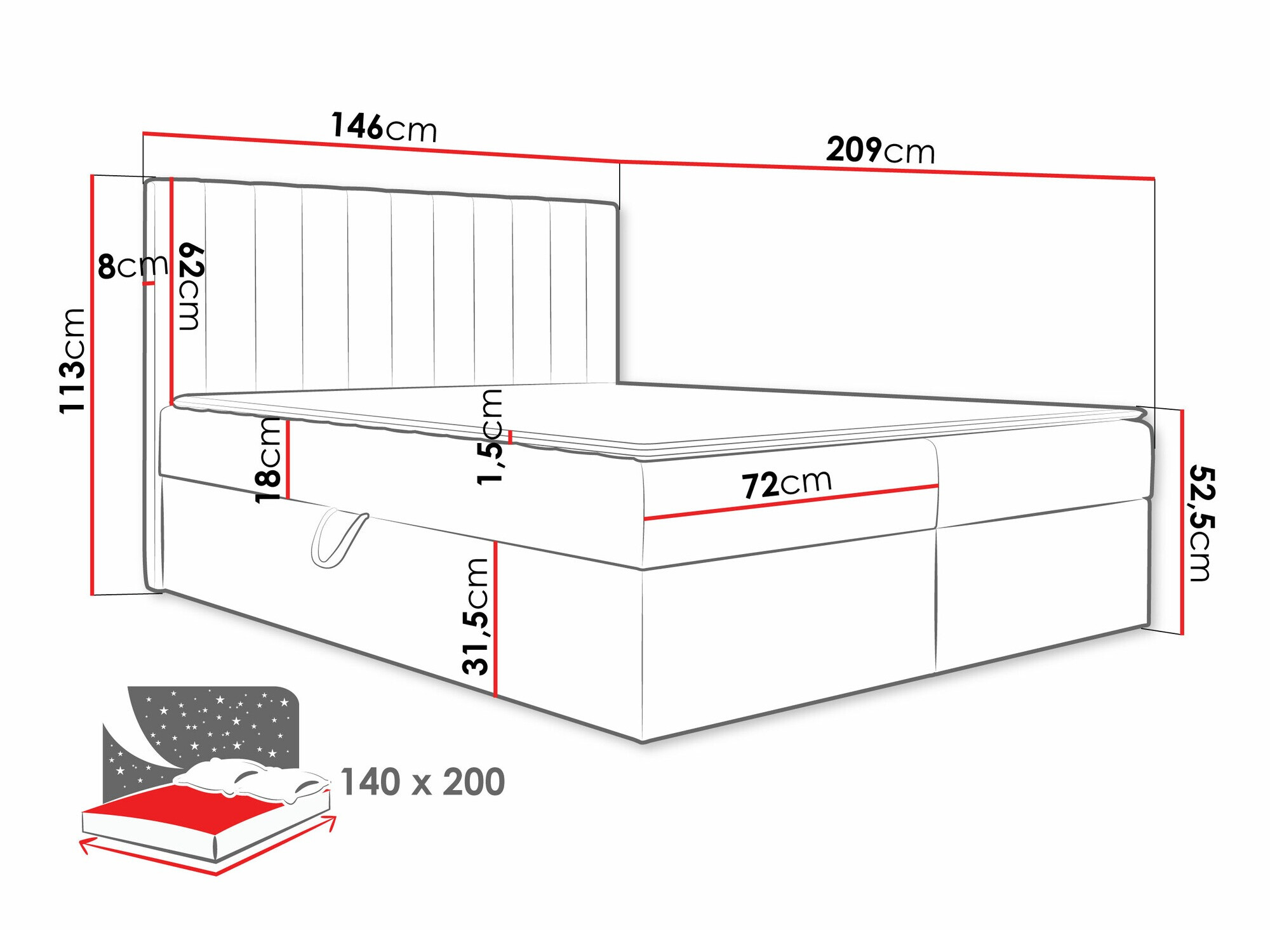 Lit boxspring Garland 100 (Lima 14)
