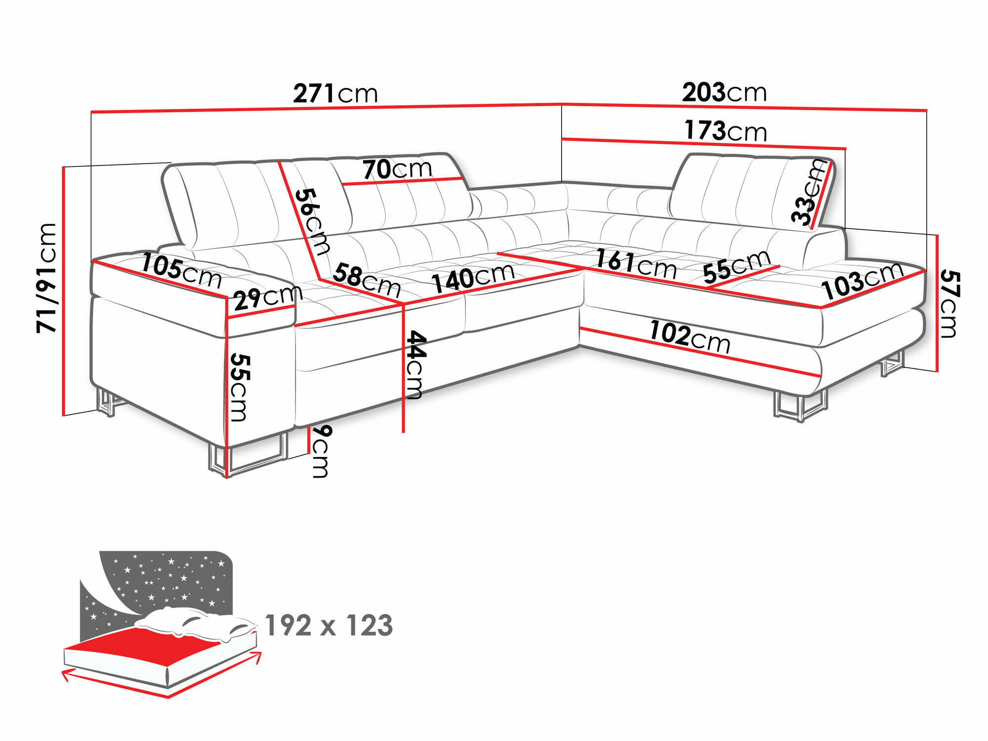 Canapé d'angle Comfivo 232 (Magic Velvet 2227)