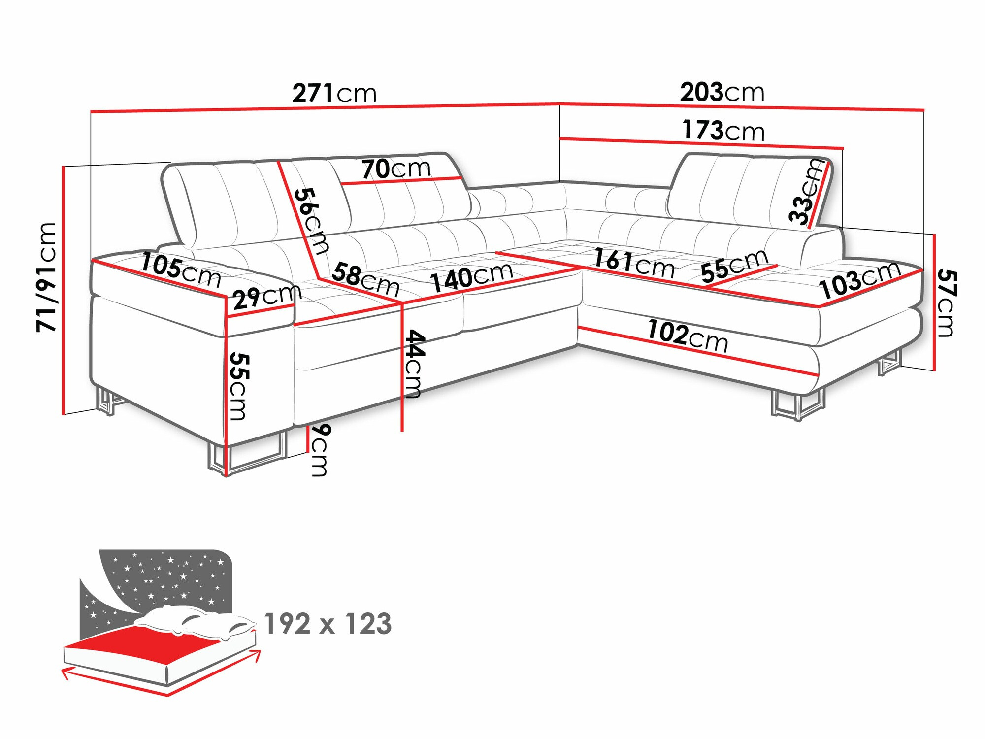 Canapé d'angle Comfivo Anima (Fresh 11)