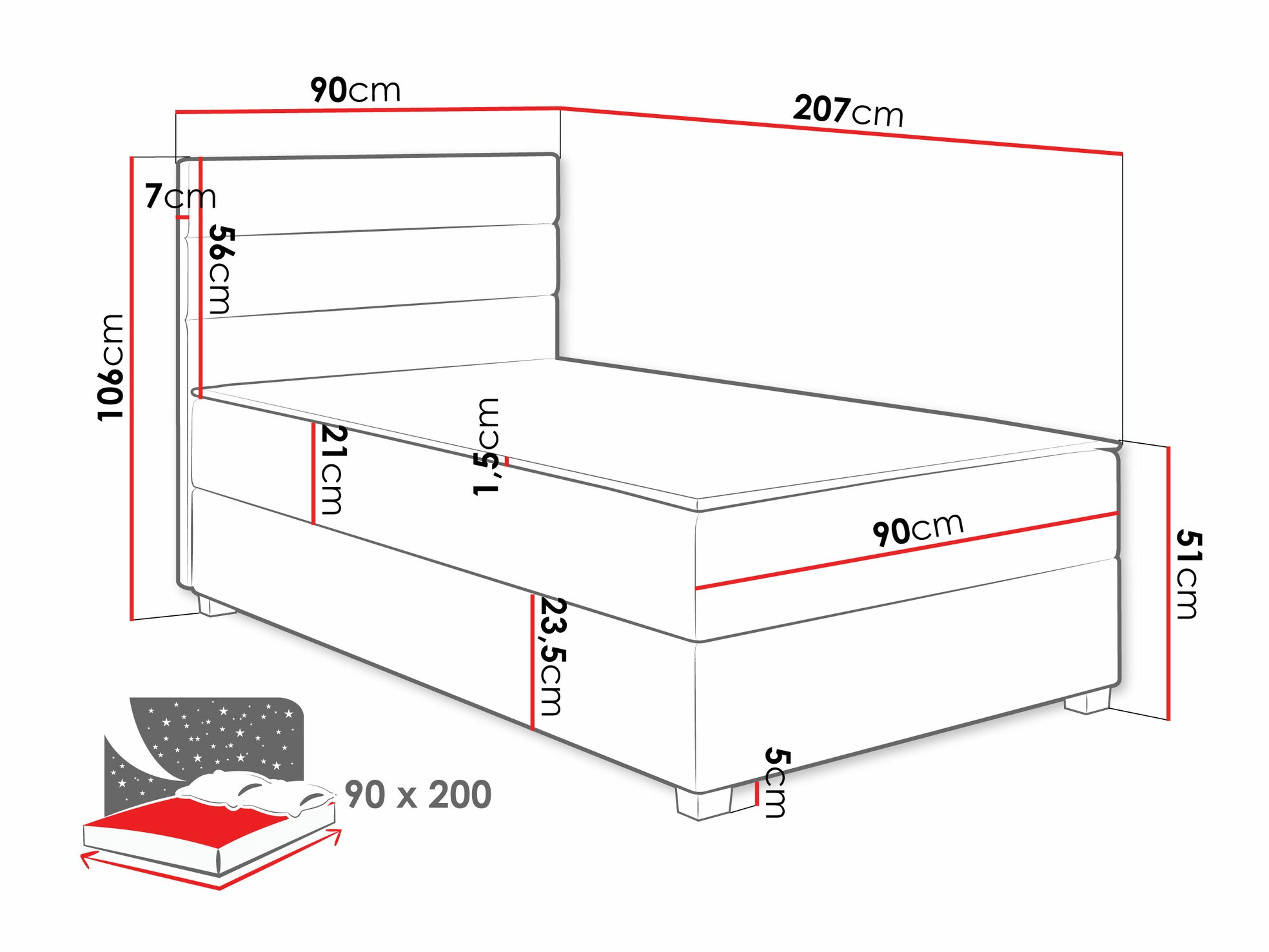 Lit continental Delphio (Manila 14)