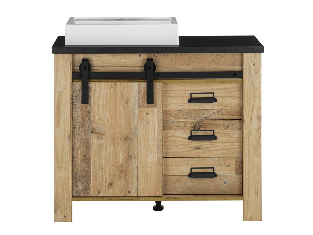 Armoire de lavabo à poser Cirtale 133 (Arbre âgé + Anthracite)