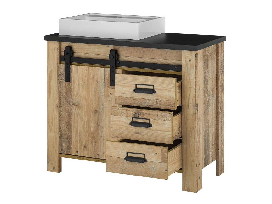 Armoire de lavabo à poser Cirtale 133 (Arbre âgé + Anthracite)