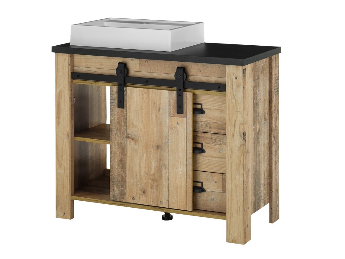 Armoire de lavabo à poser Cirtale 133 (Arbre âgé + Anthracite)
