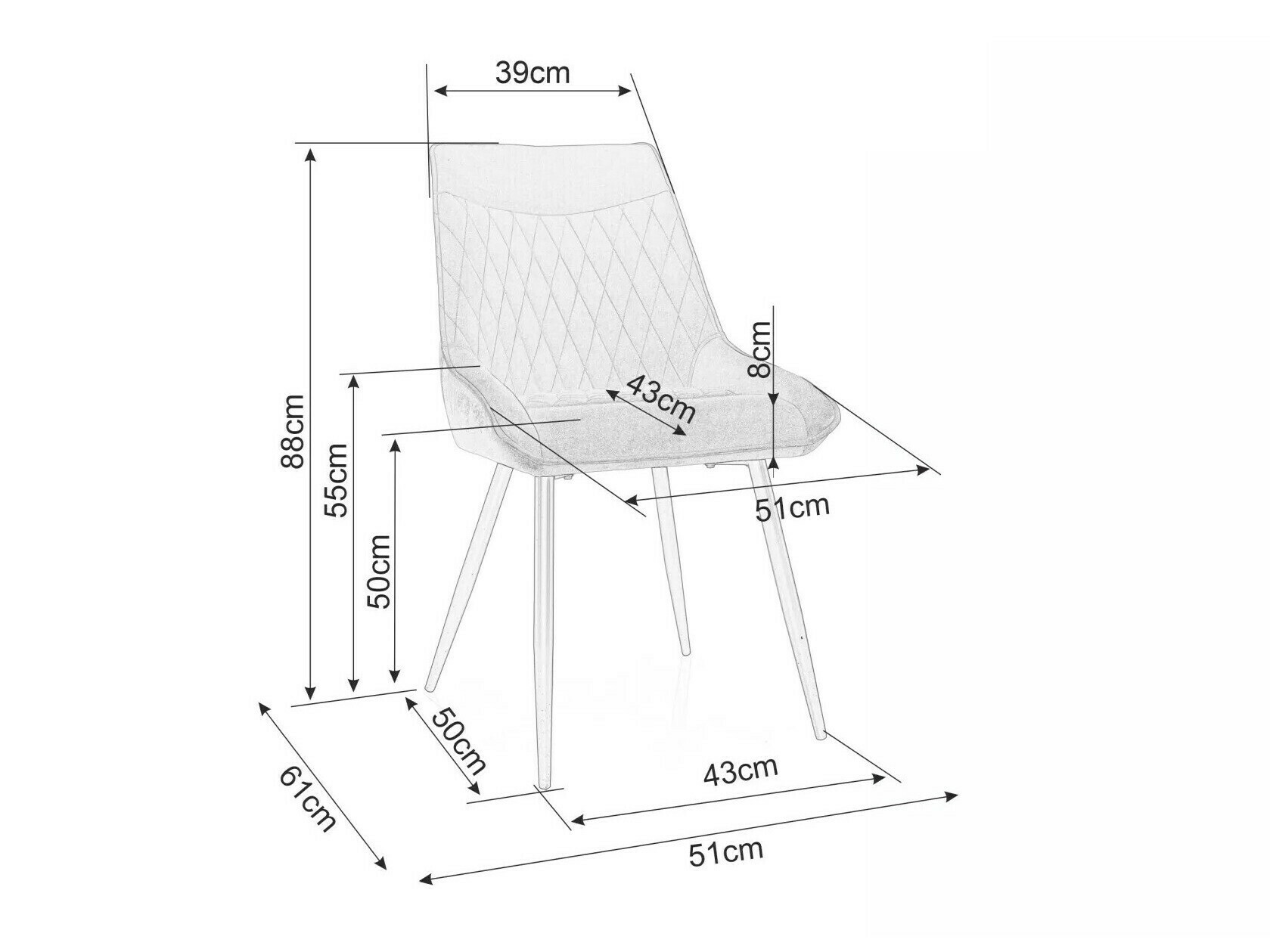 Chaise Detroit 732 (Gris)