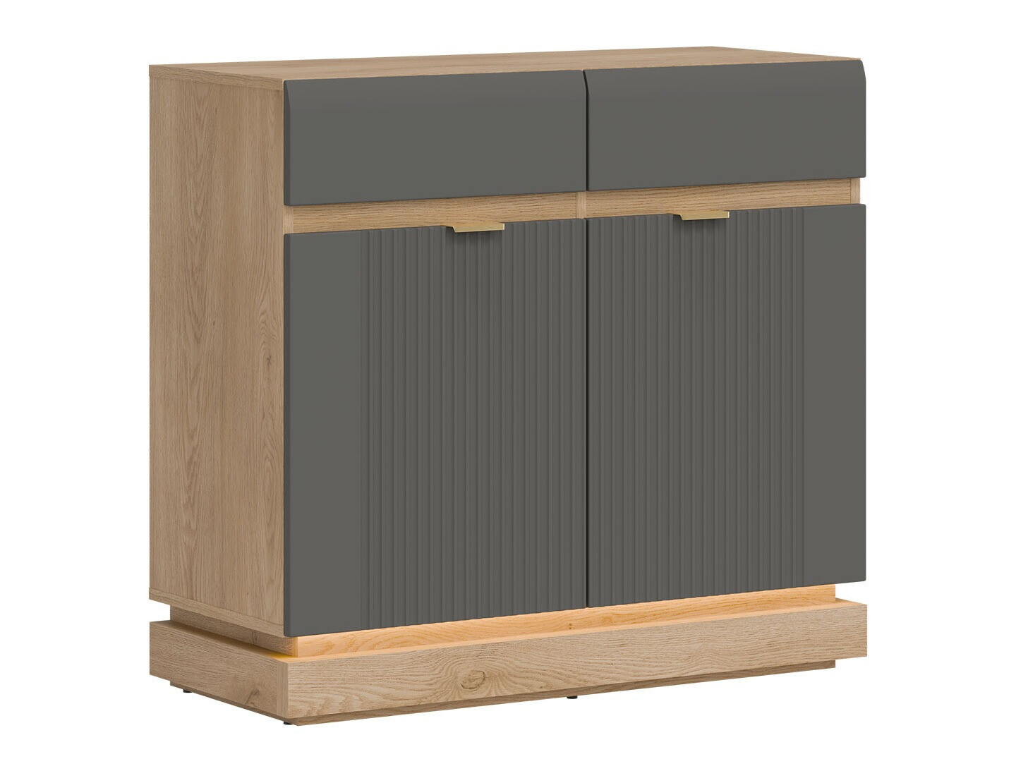 Commode Teselbu 102 (Gris + Chêne)