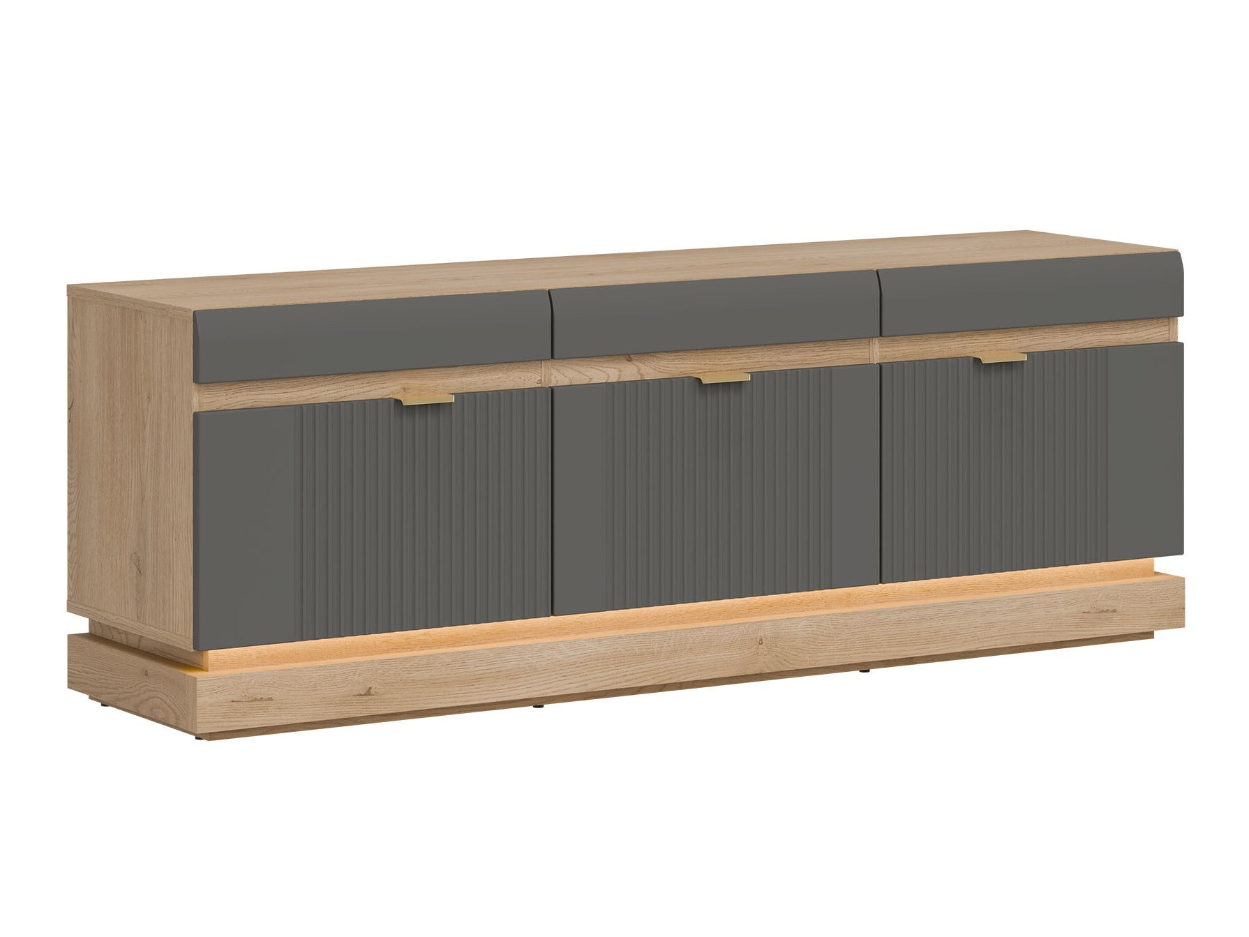 Meuble TV Teselbu 100 (Gris + Chêne Torro)