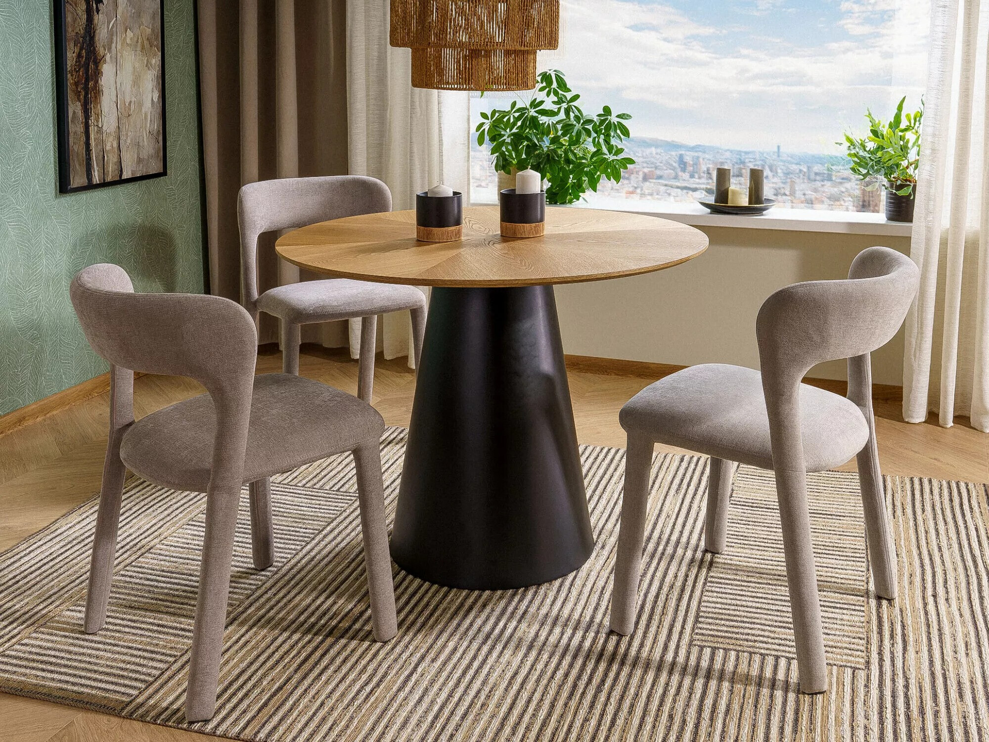 Table Detroit 733 (Chêne + Noir)