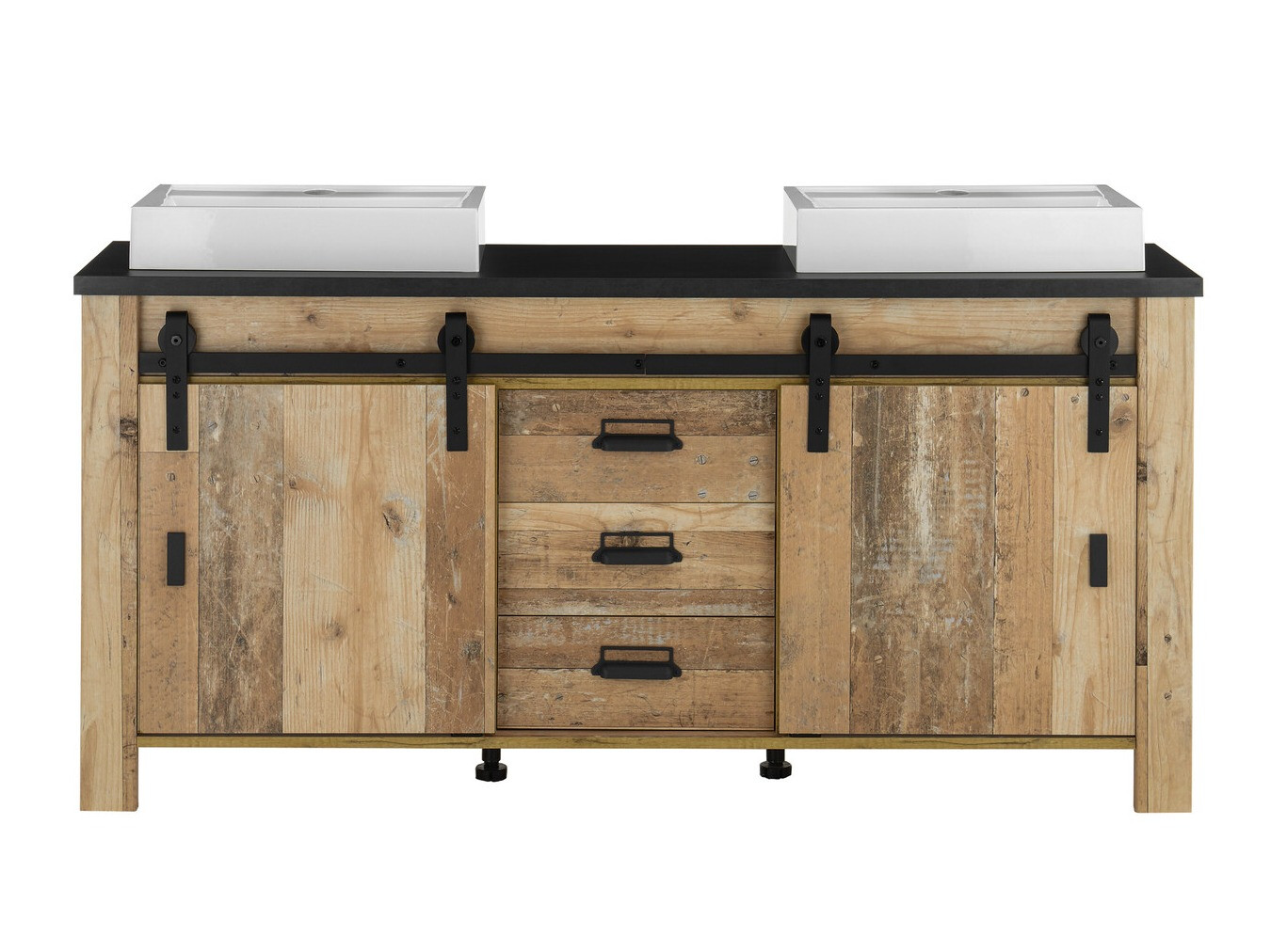 Armoire de lavabo à poser Cirtale 134 (Arbre âgé + Anthracite)