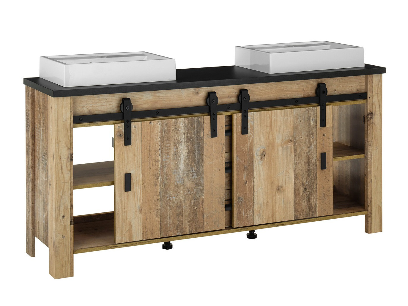 Armoire de lavabo à poser Cirtale 134 (Arbre âgé + Anthracite)