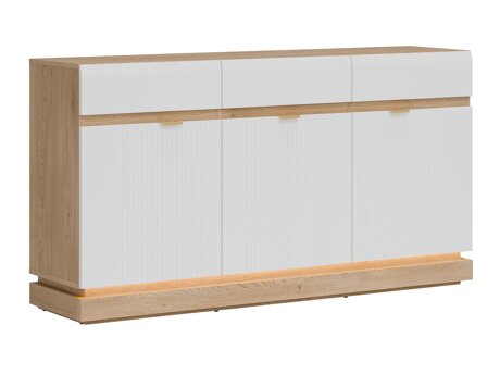 Commode Teselbu 104 (Blanc + Chêne)