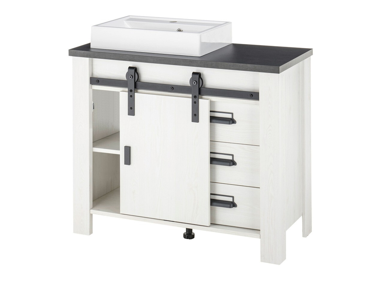 Ensemble de salle de bain Cirtale 136 (Pin blanchi + Anthracite)