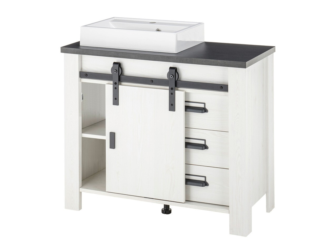 Ensemble de salle de bain Cirtale 136 (Pin blanchi + Anthracite)