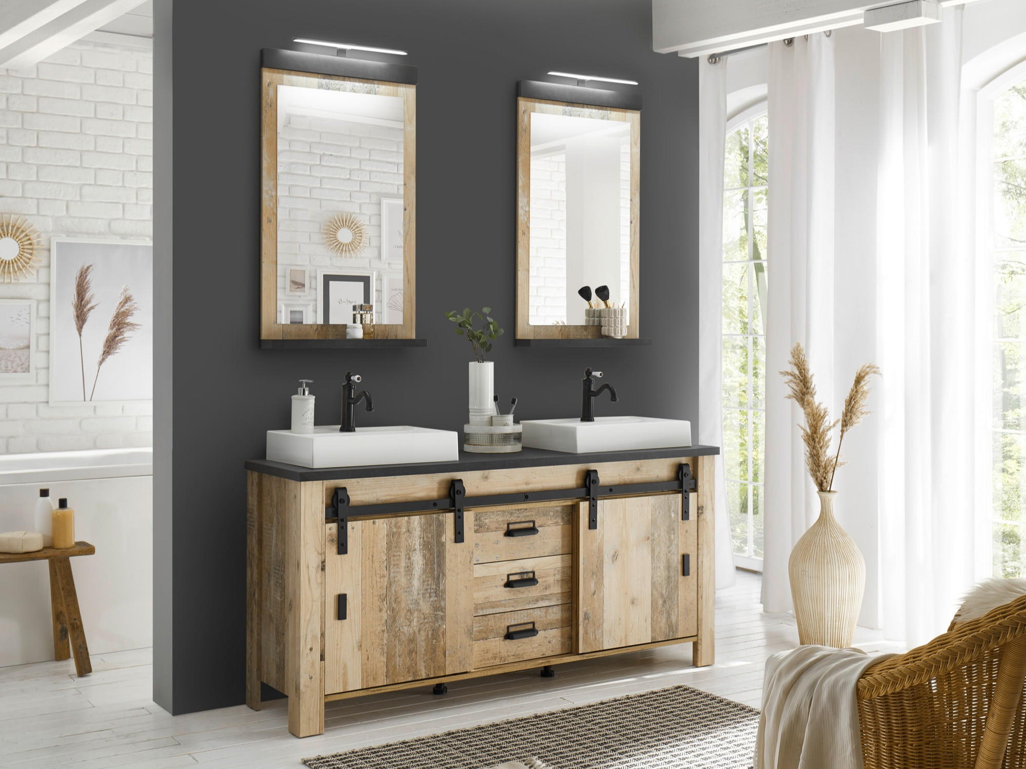 Ensemble de salle de bain Cirtale 137 (Arbre âgé + Anthracite)