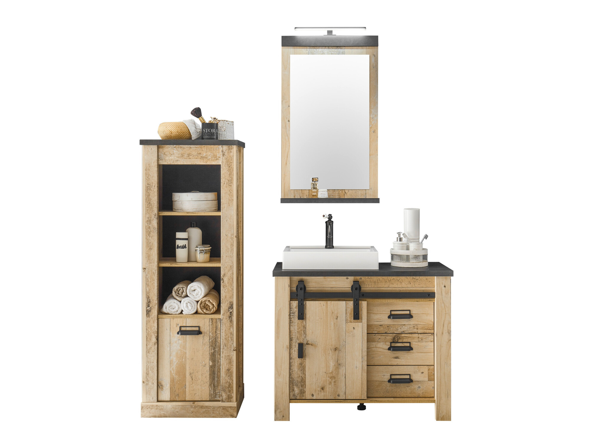 Ensemble de salle de bain Cirtale 138 (Arbre âgé + Anthracite)